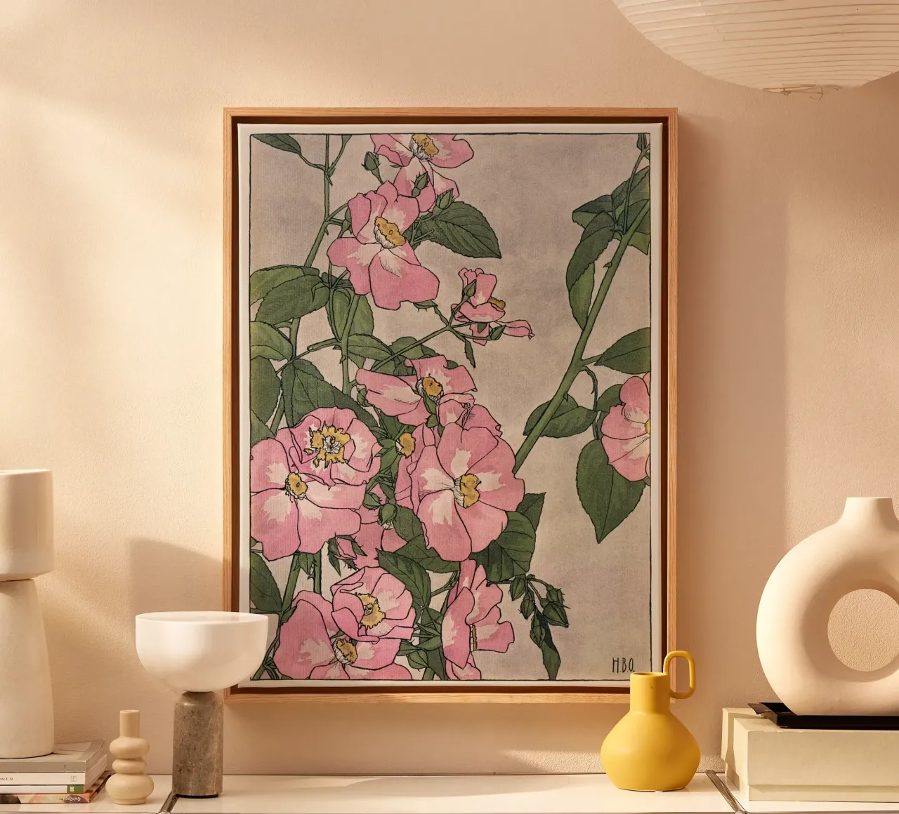 Hannah Overbeck: Rosa della prateria - Arti e mestieri botanici (191 tela con Cornice a cassetta da ClubArt