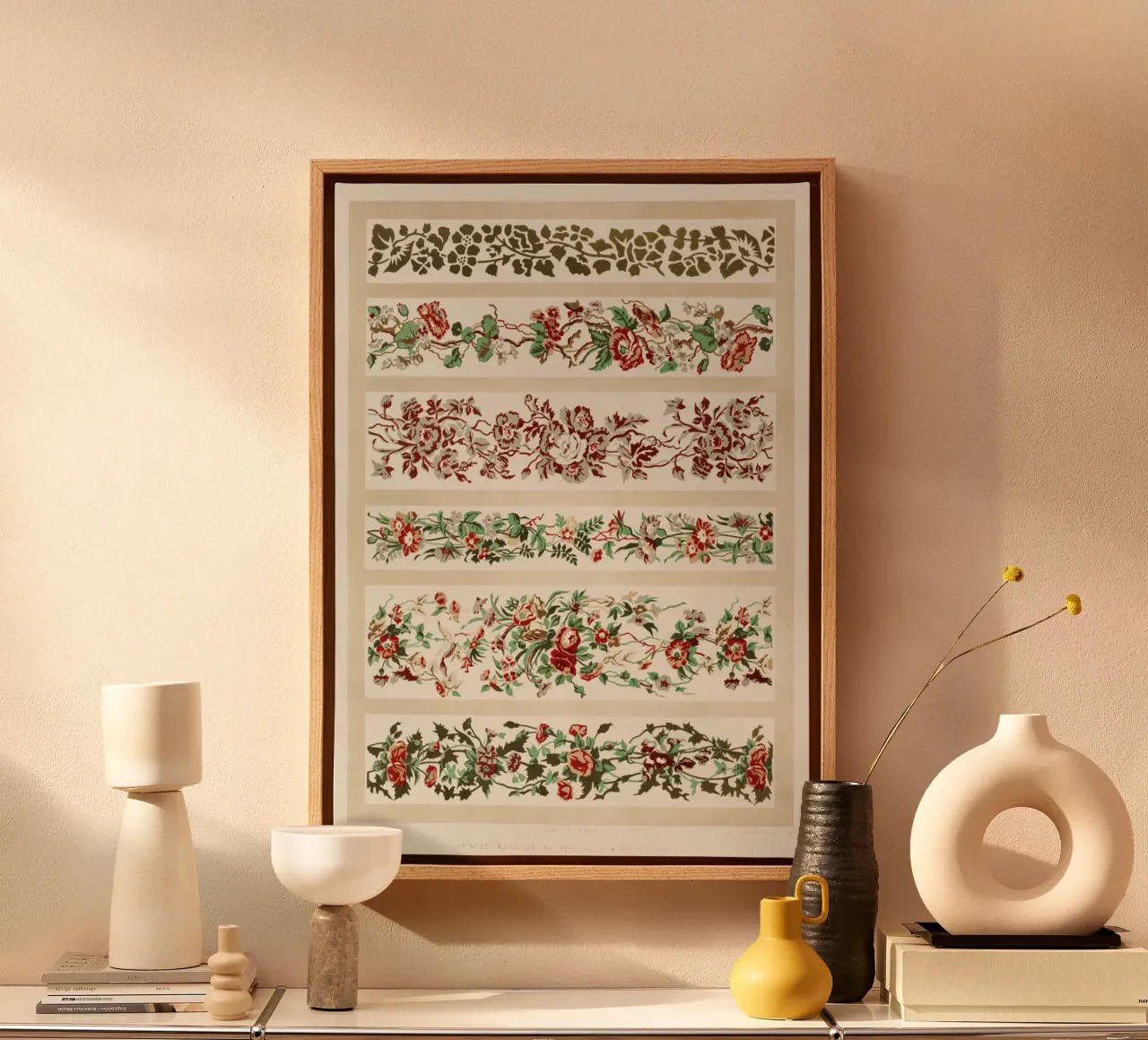 Digby Wyatt: Muslins stampati - Bordure floreali vittoriane (185 tela con Cornice a cassetta da ClubArt