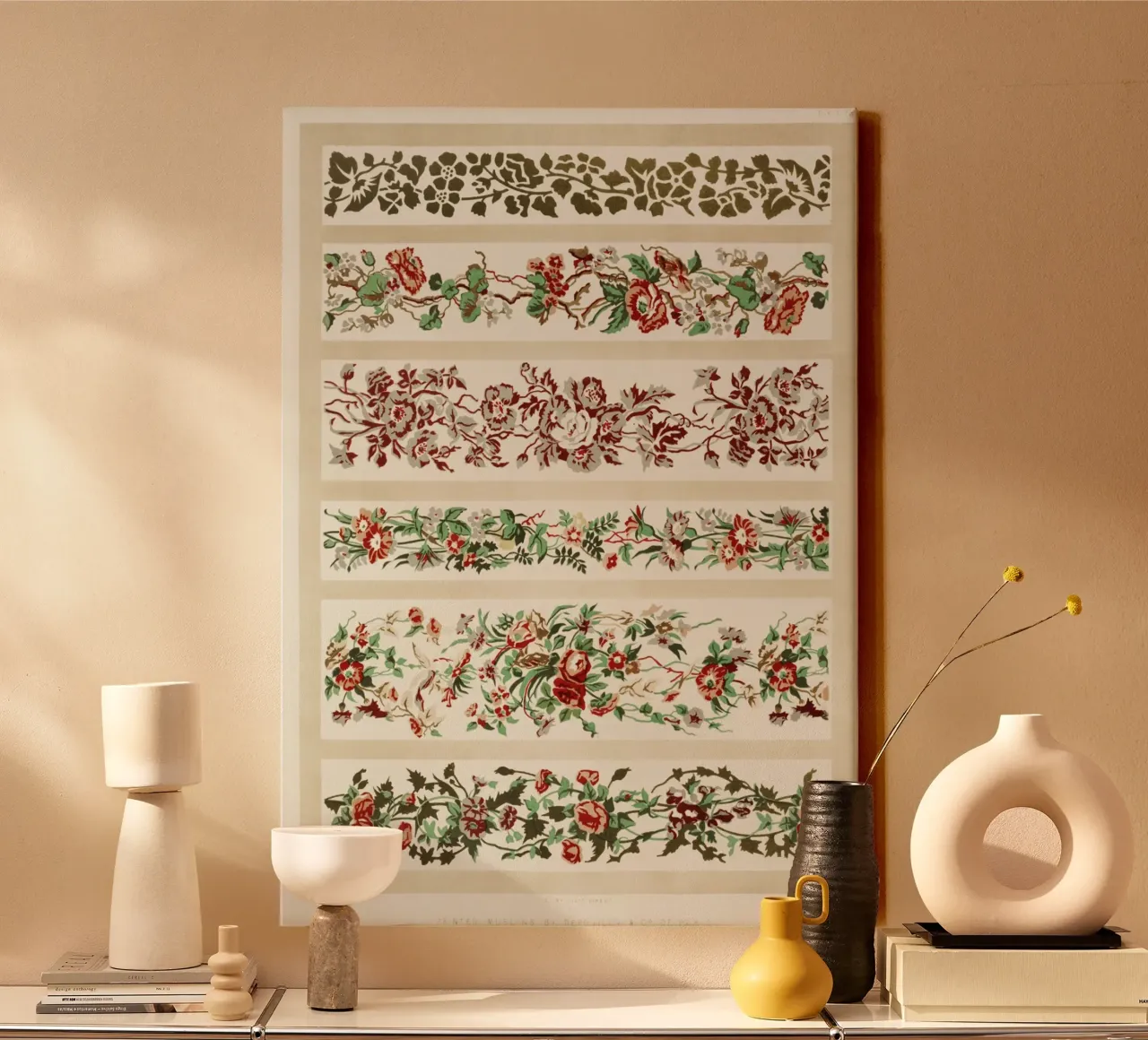 Digby Wyatt: Muslins stampati - Bordure floreali vittoriane (185 tela con Cornice a cassetta da ClubArt