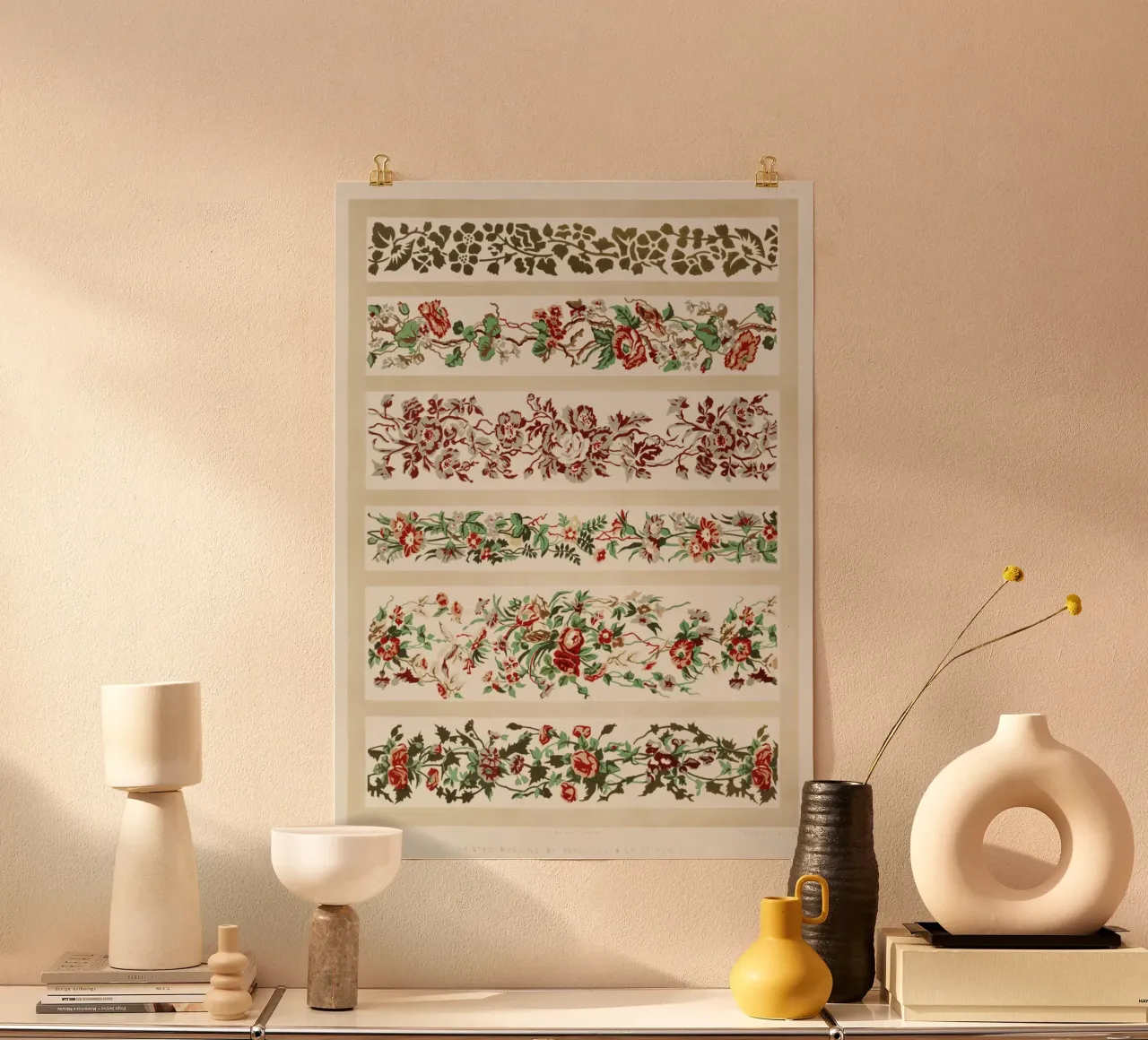 Digby Wyatt: Muslins stampati - Bordure floreali vittoriane (185 poster da ClubArt