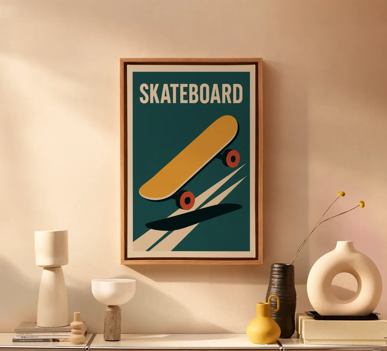 SKATEBOARD – L’esprit ride encapsulé dans une affiche culte toile avec Caisse américaine de JETLAG | affiches voyage