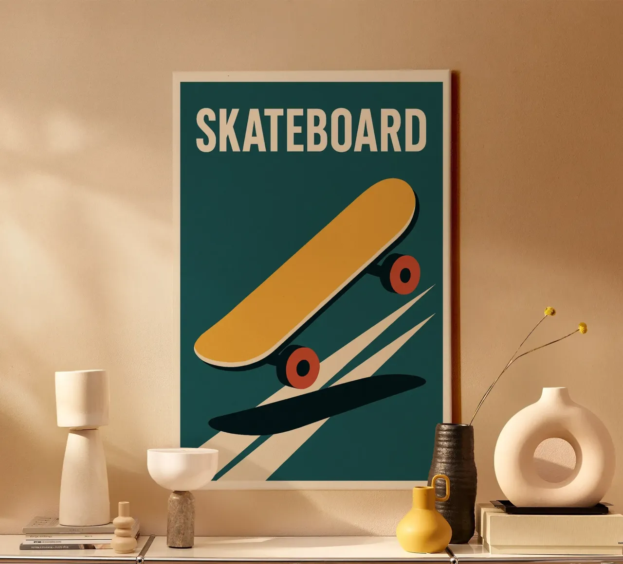 SKATEBOARD – L’esprit ride encapsulé dans une affiche culte toile avec Caisse américaine de JETLAG | affiches voyage