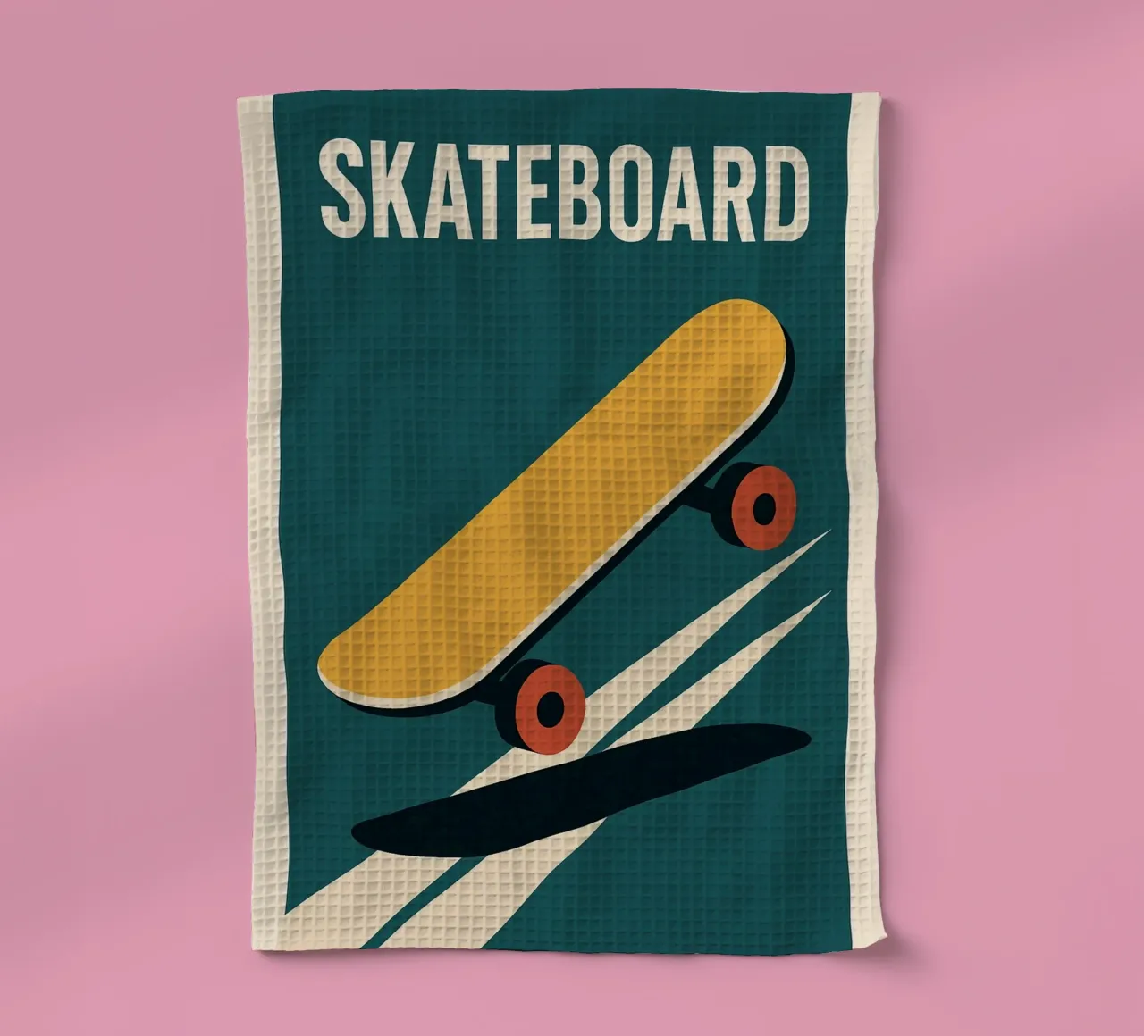 SKATEBOARD – L’esprit ride encapsulé dans une affiche culte torchon de JETLAG | affiches voyage
