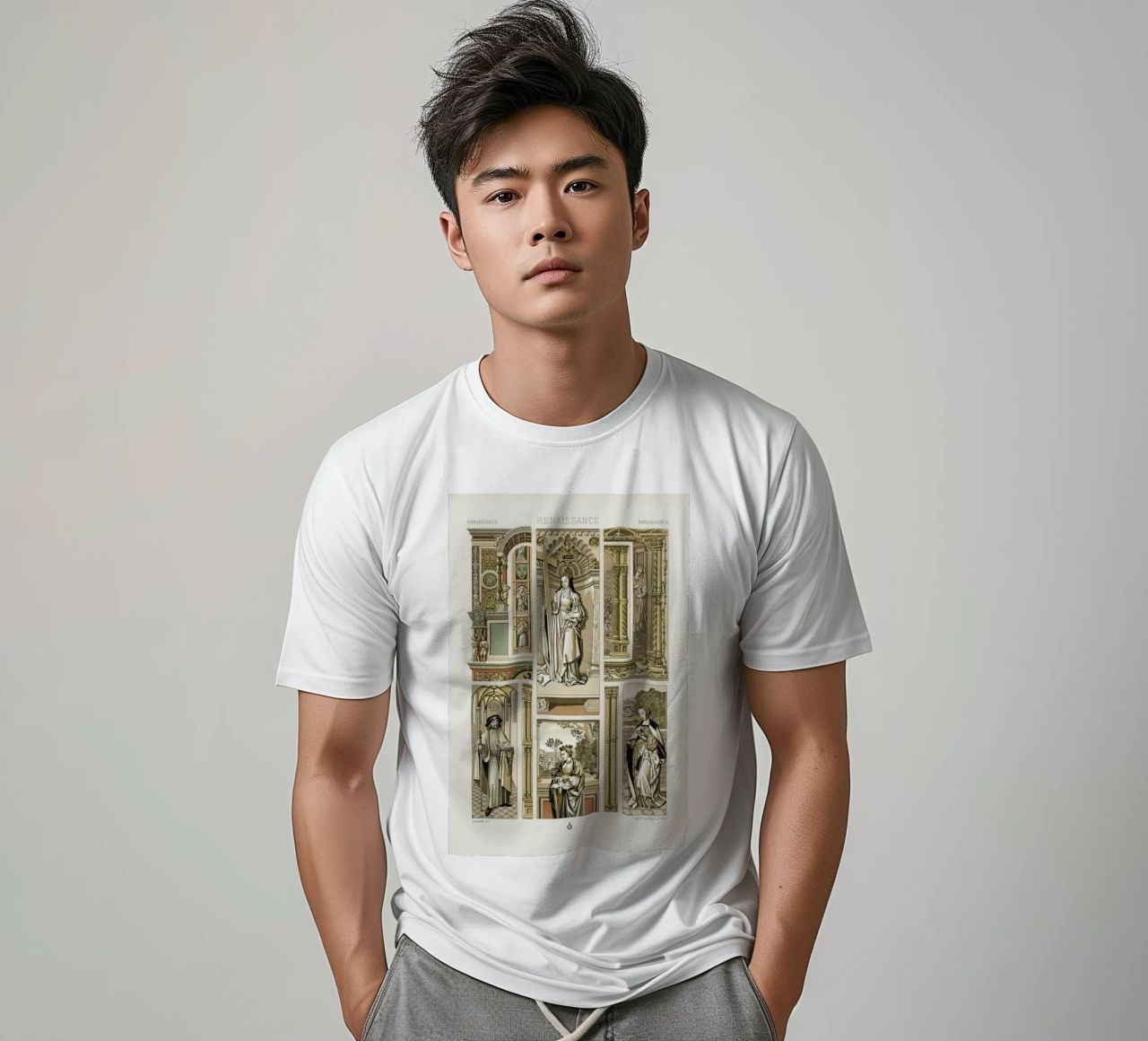 Albert Racine: Renaissance Figures & Architecture - Historic t-shirt by ClubArt