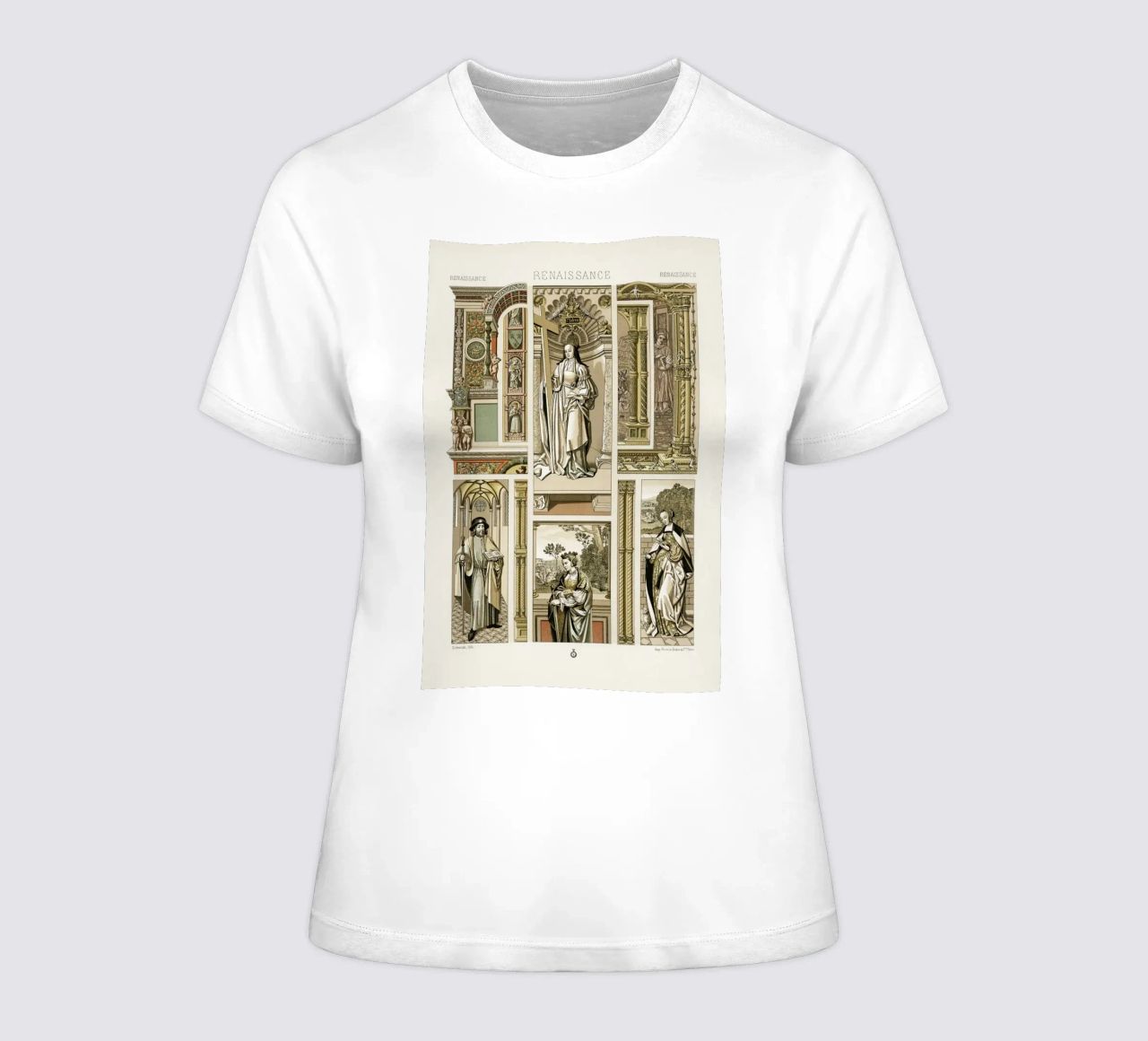 Albert Racine: Renaissance Figures & Architecture - Historic women's fitted t-shirt by ClubArt