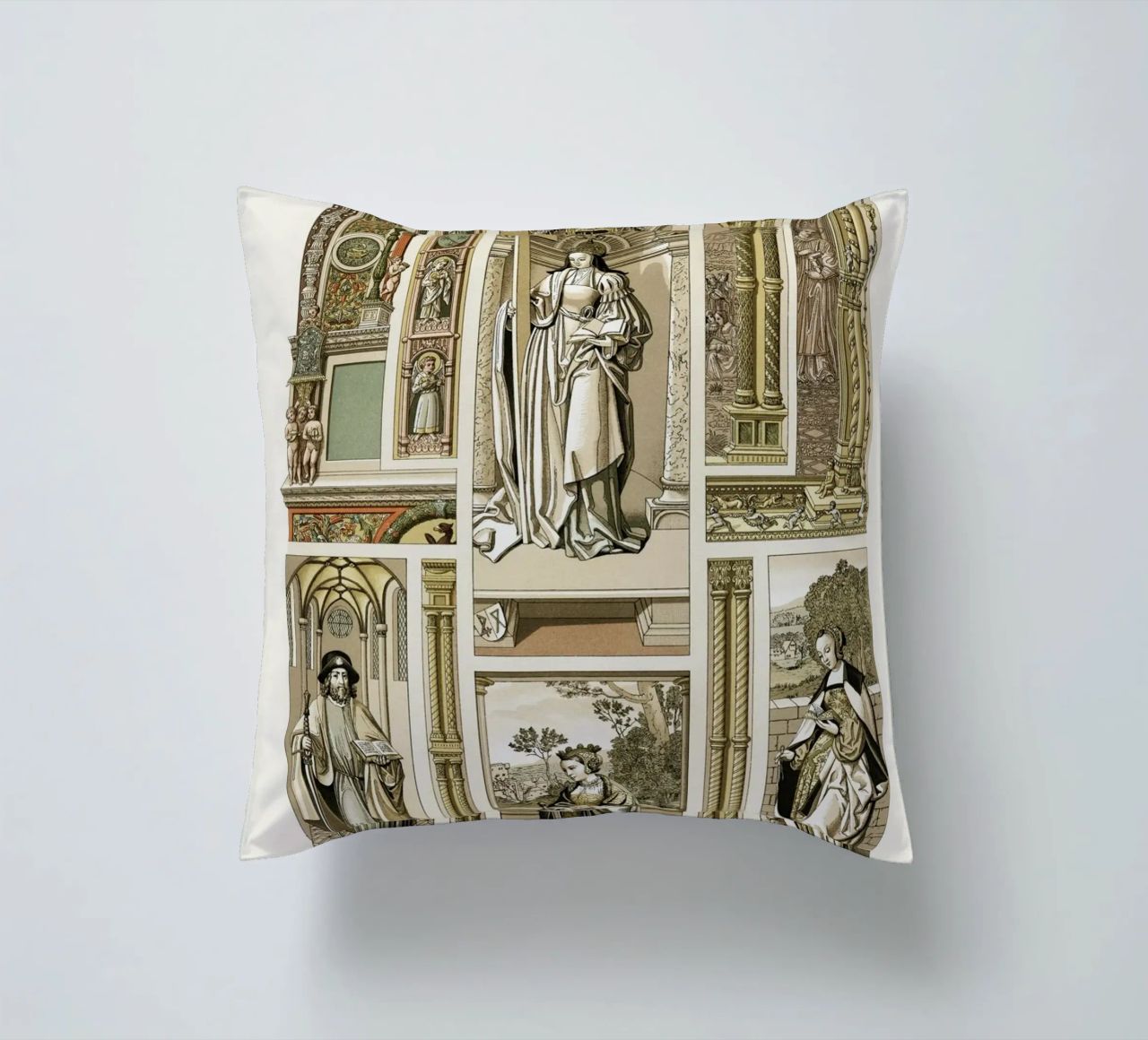 Albert Racine: Renaissance Figures & Architecture - Historic decorative cushion by ClubArt