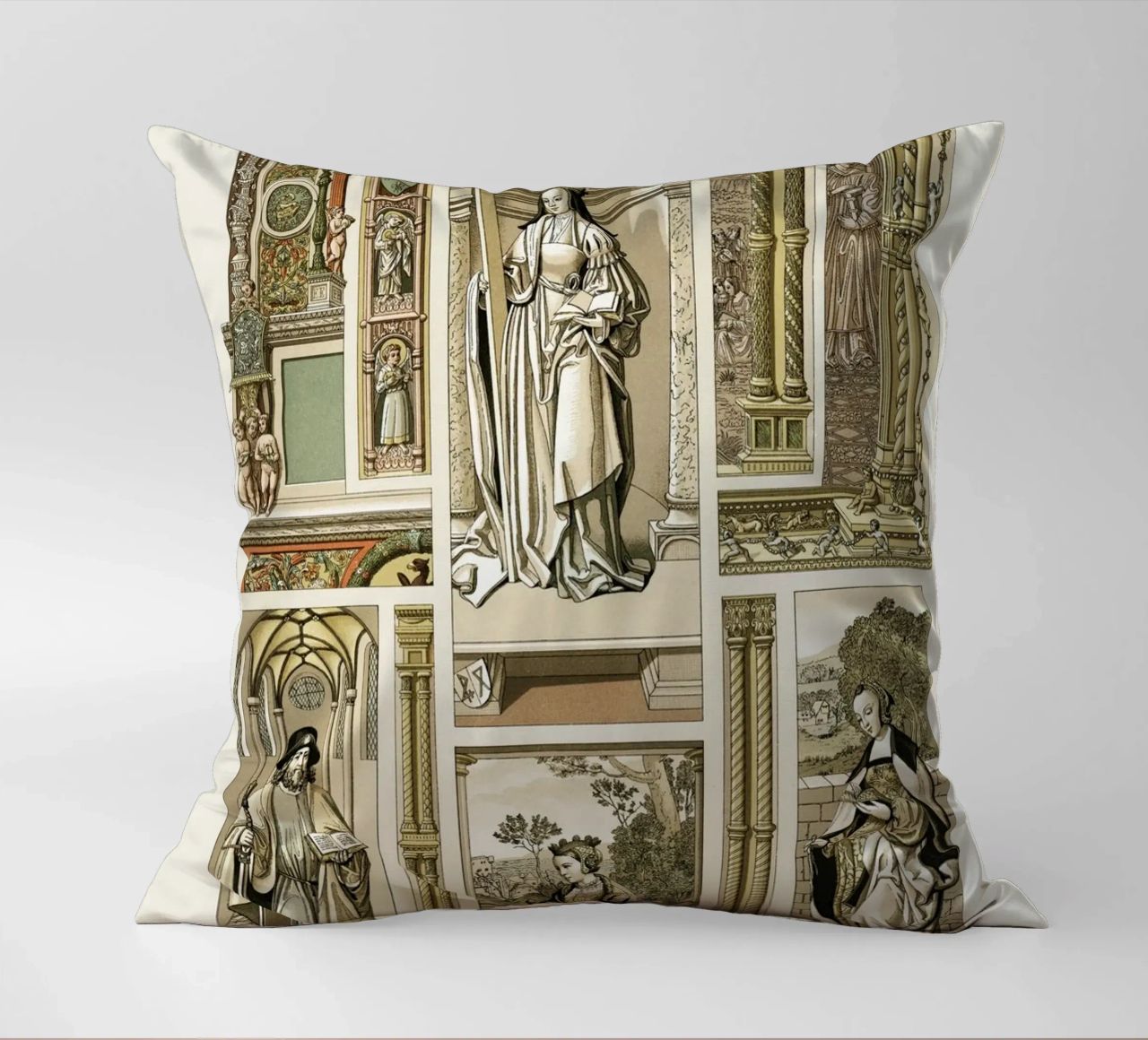 Albert Racine: Renaissance Figures & Architecture - Historic decorative cushion by ClubArt