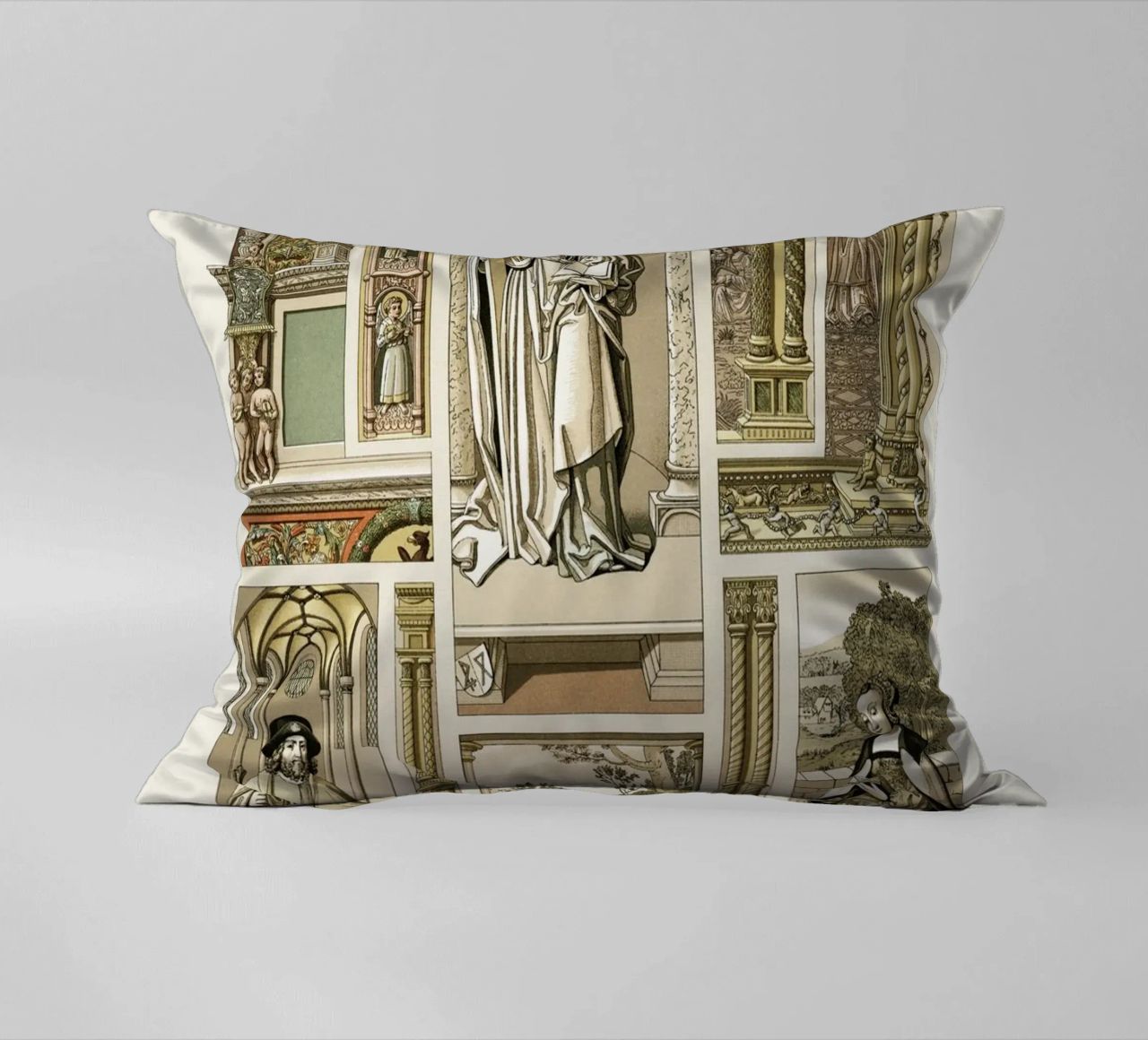 Albert Racine: Renaissance Figures & Architecture - Historic decorative cushion by ClubArt