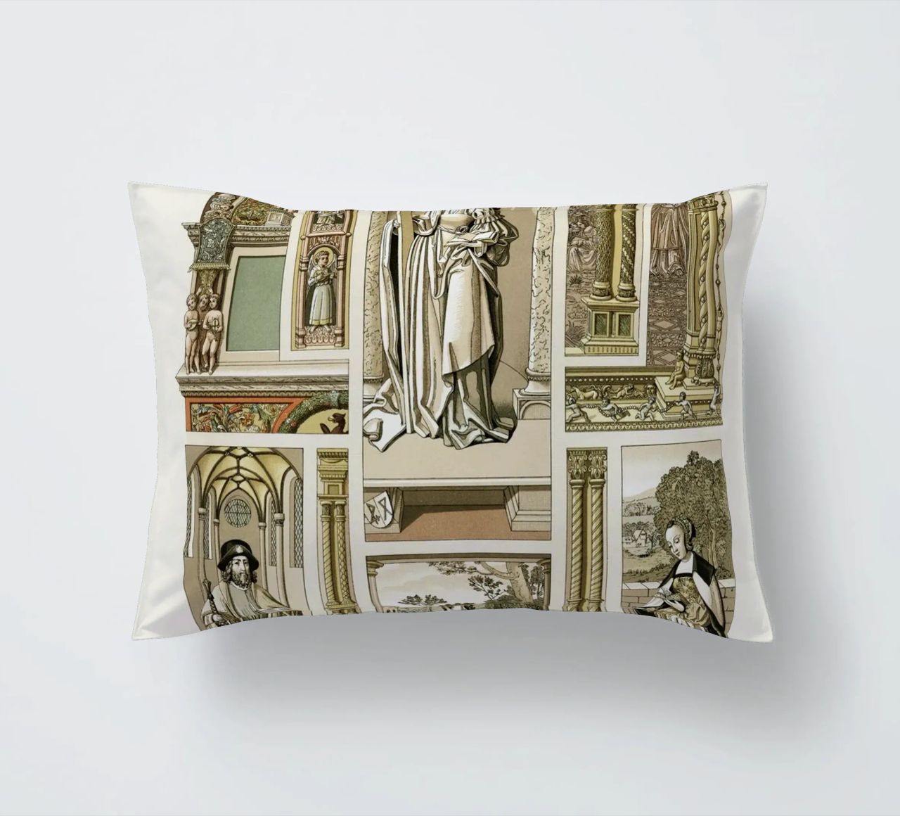 Albert Racine: Renaissance Figures & Architecture - Historic decorative cushion by ClubArt