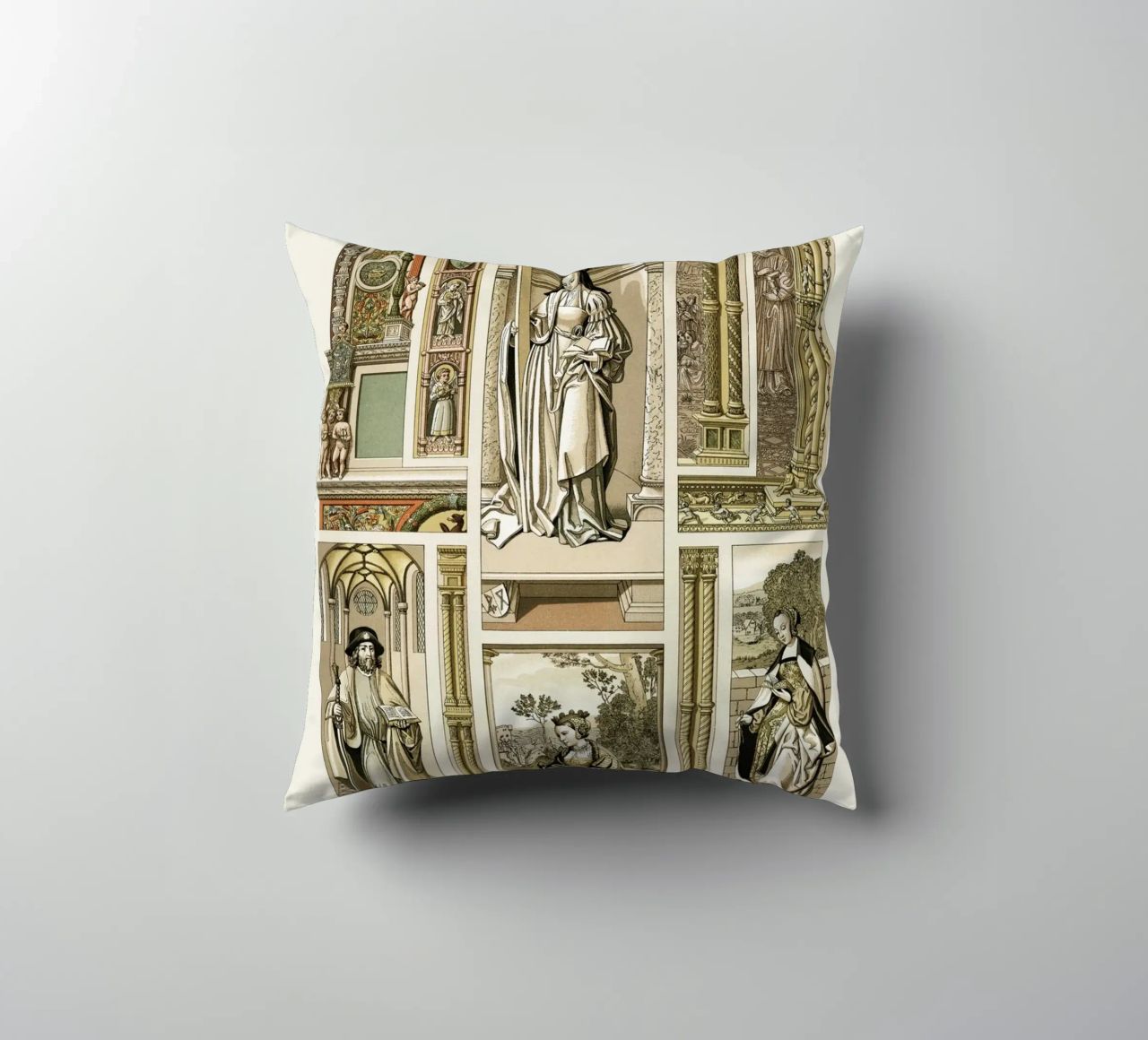 Albert Racine: Renaissance Figures & Architecture - Historic decorative cushion by ClubArt