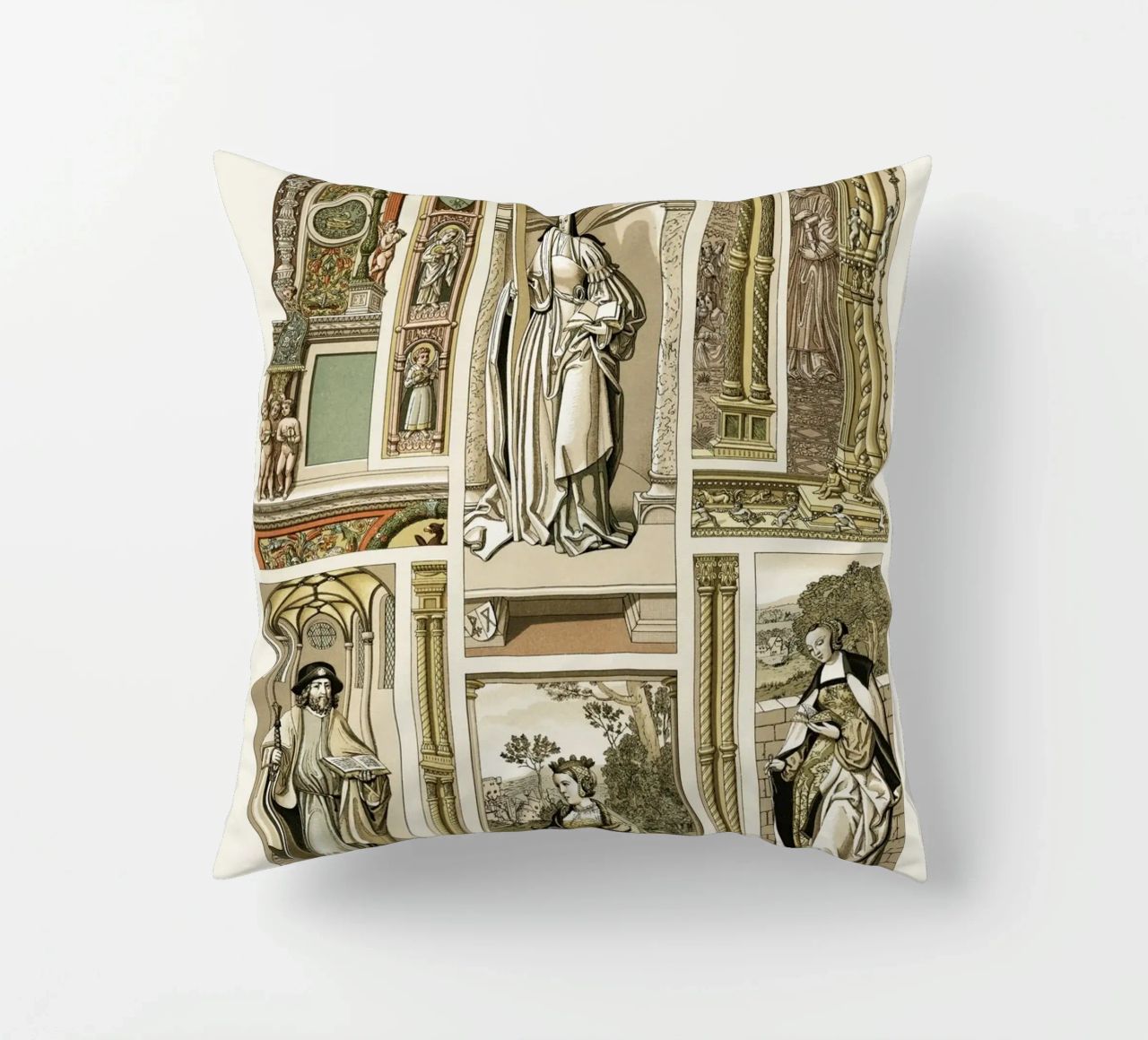 Albert Racine: Renaissance Figures & Architecture - Historic decorative cushion by ClubArt