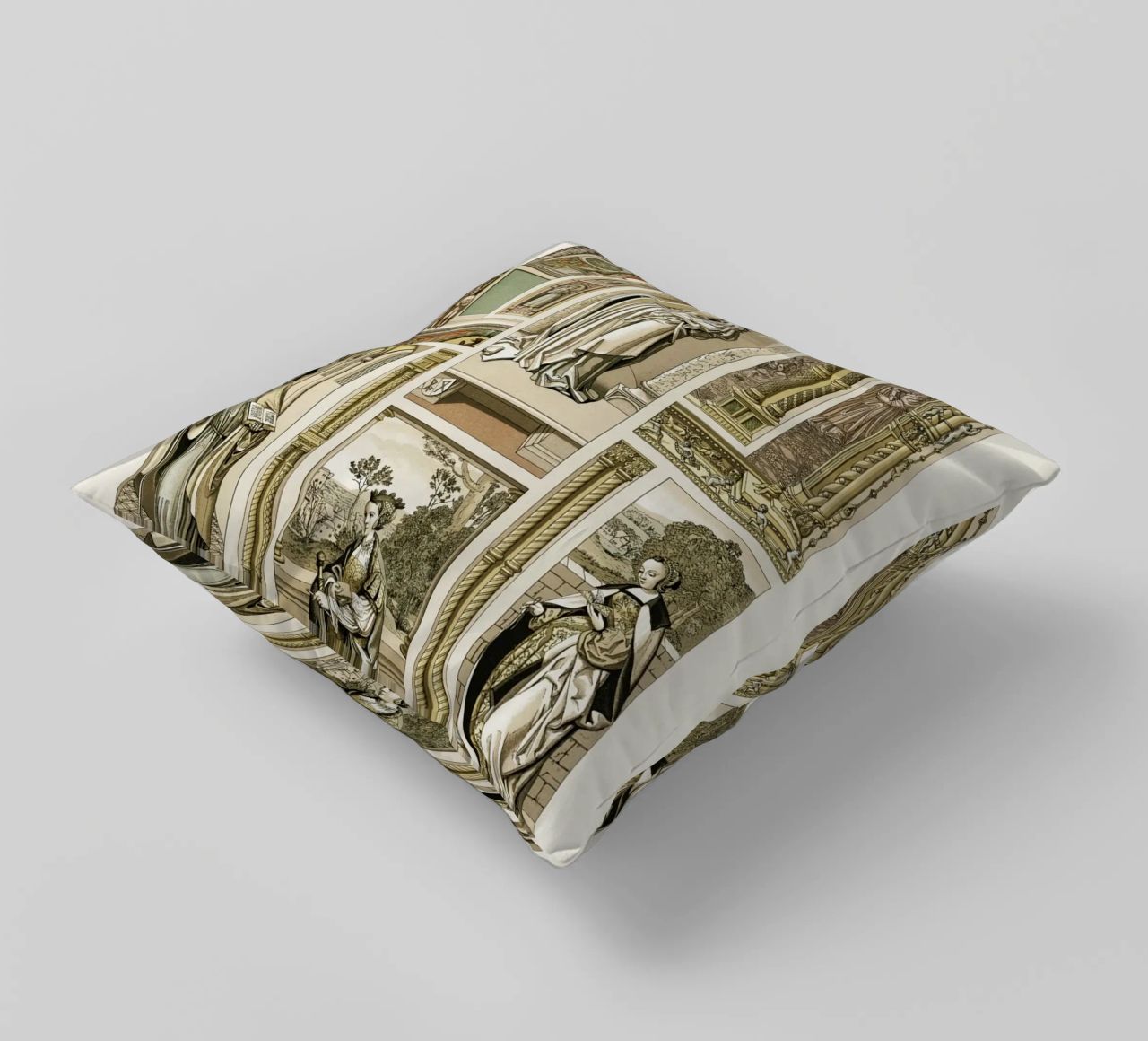 Albert Racine: Renaissance Figures & Architecture - Historic decorative cushion by ClubArt