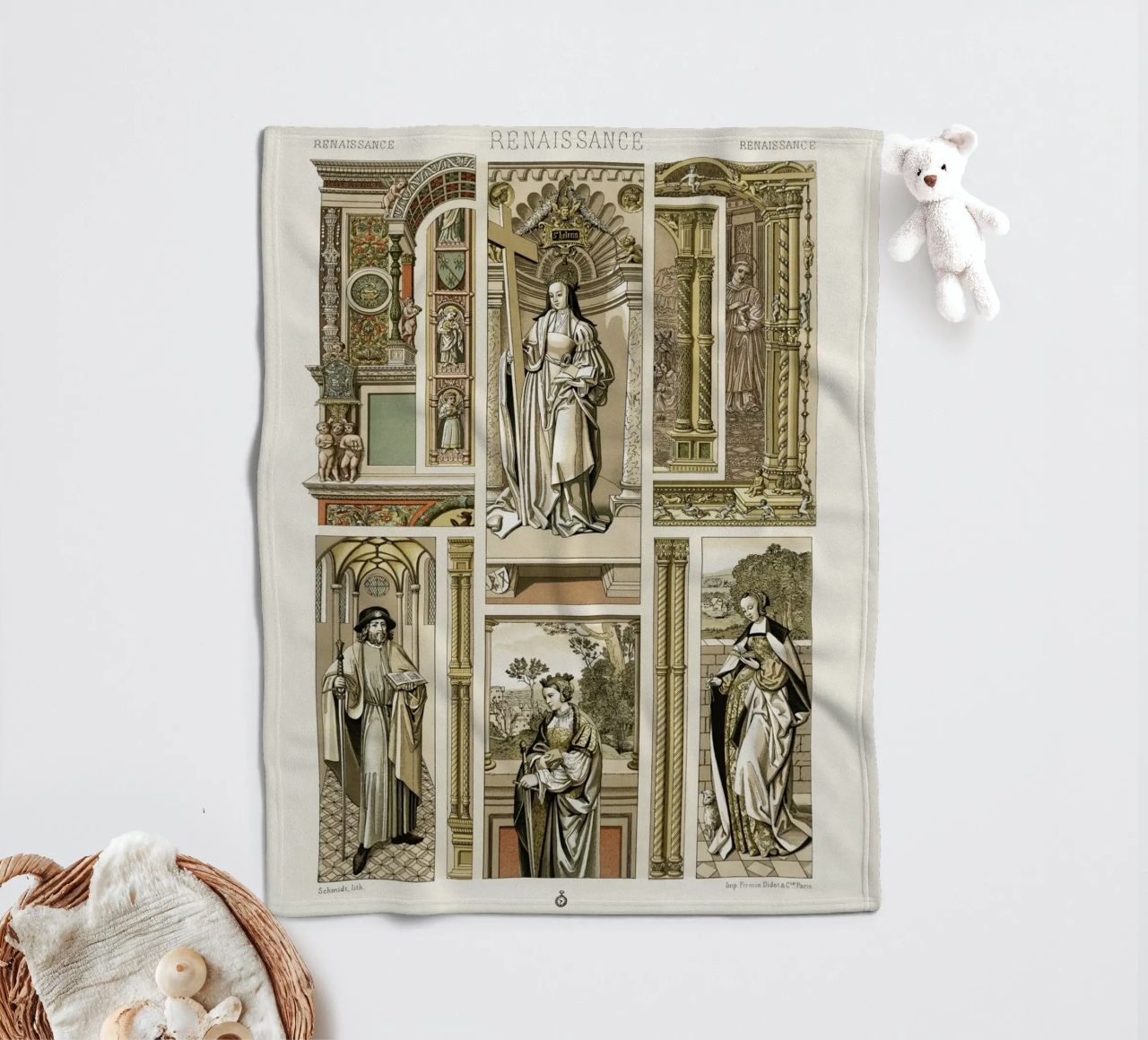 Albert Racine: Renaissance Figures & Architecture - Historic fleece blanket by ClubArt