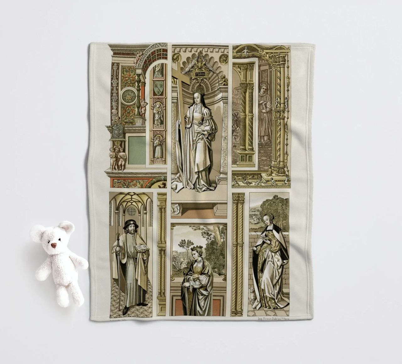 Albert Racine: Renaissance Figures & Architecture - Historic fleece blanket by ClubArt