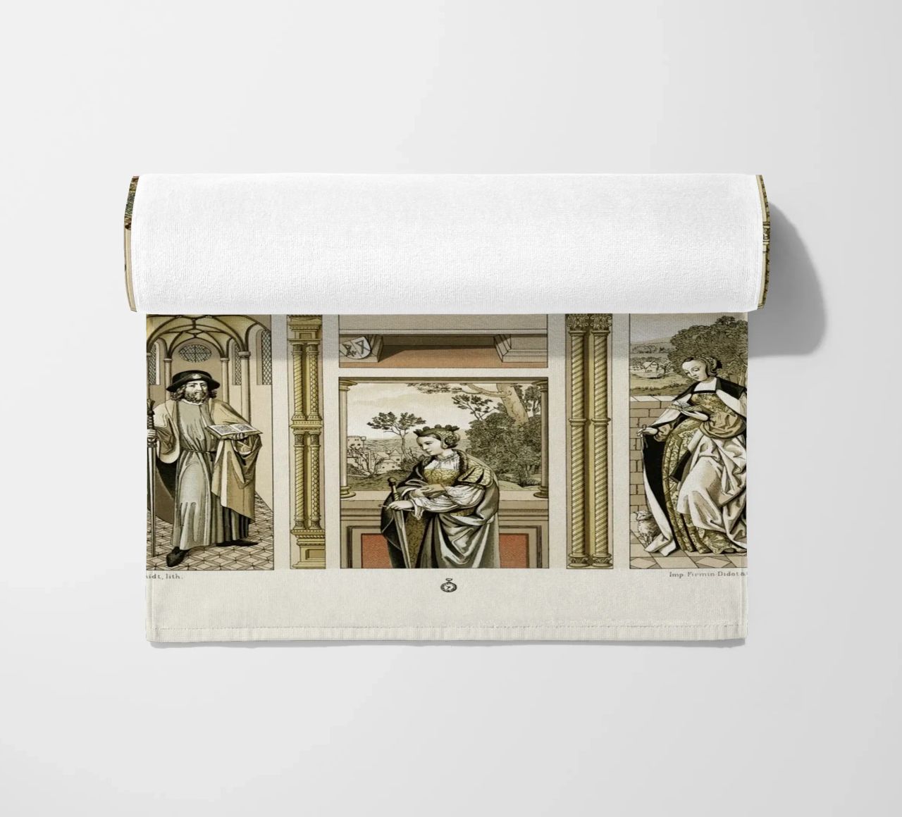 Albert Racine: Renaissance Figures & Architecture - Historic beach towel by ClubArt