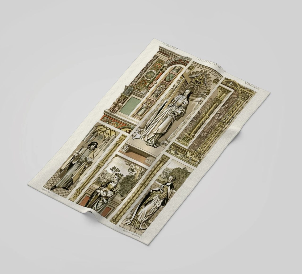 Albert Racine: Renaissance Figures & Architecture - Historic beach towel by ClubArt
