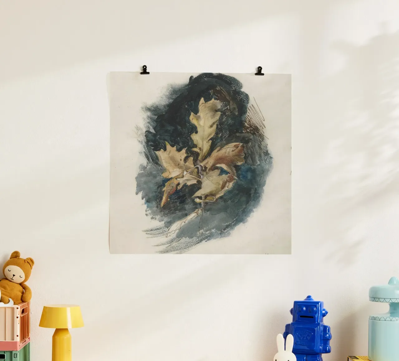 J. Ruskin: Studio di una foglia di quercia - Arte botanica vittoriana poster da ClubArt