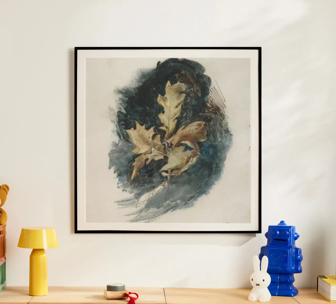 J. Ruskin: Studio di una foglia di quercia - Arte botanica vittoriana poster da ClubArt
