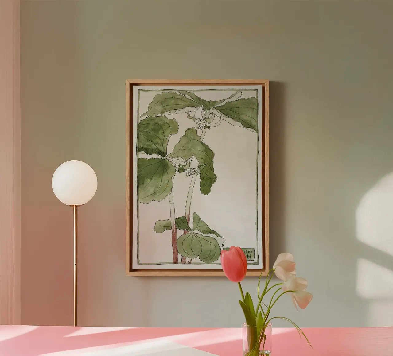Hannah Overbeck: Trillium Erectum - Arti e Mestieri Botanici tela con Cornice a cassetta da ClubArt