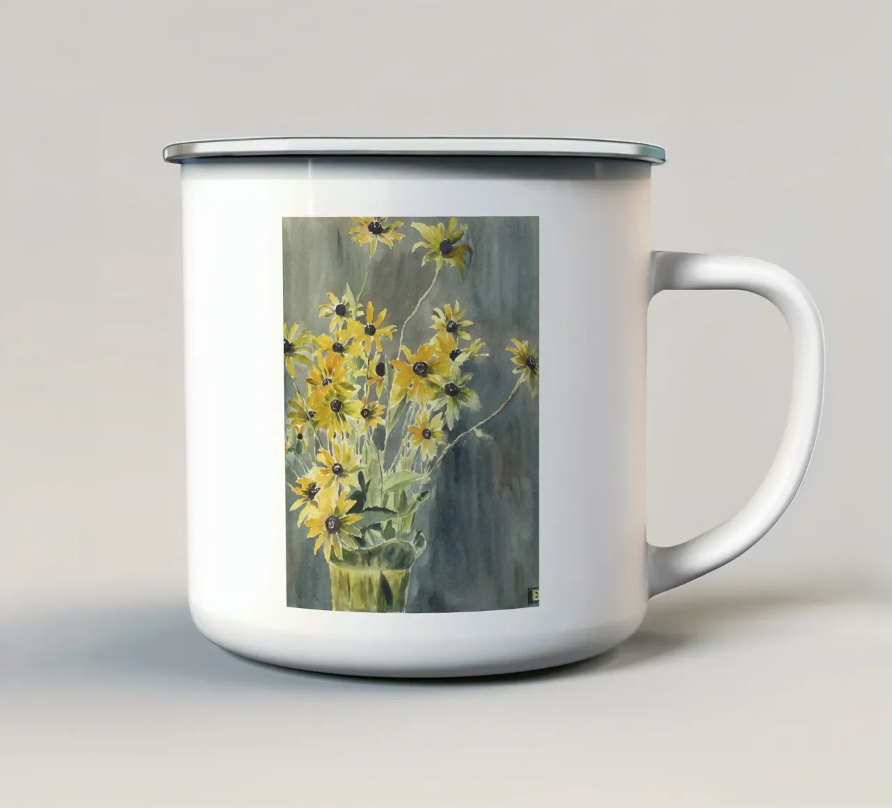 Hannah Overbeck: Vaso con susini dagli occhi neri - Arti e Mestieri F tazza in smalto da ClubArt