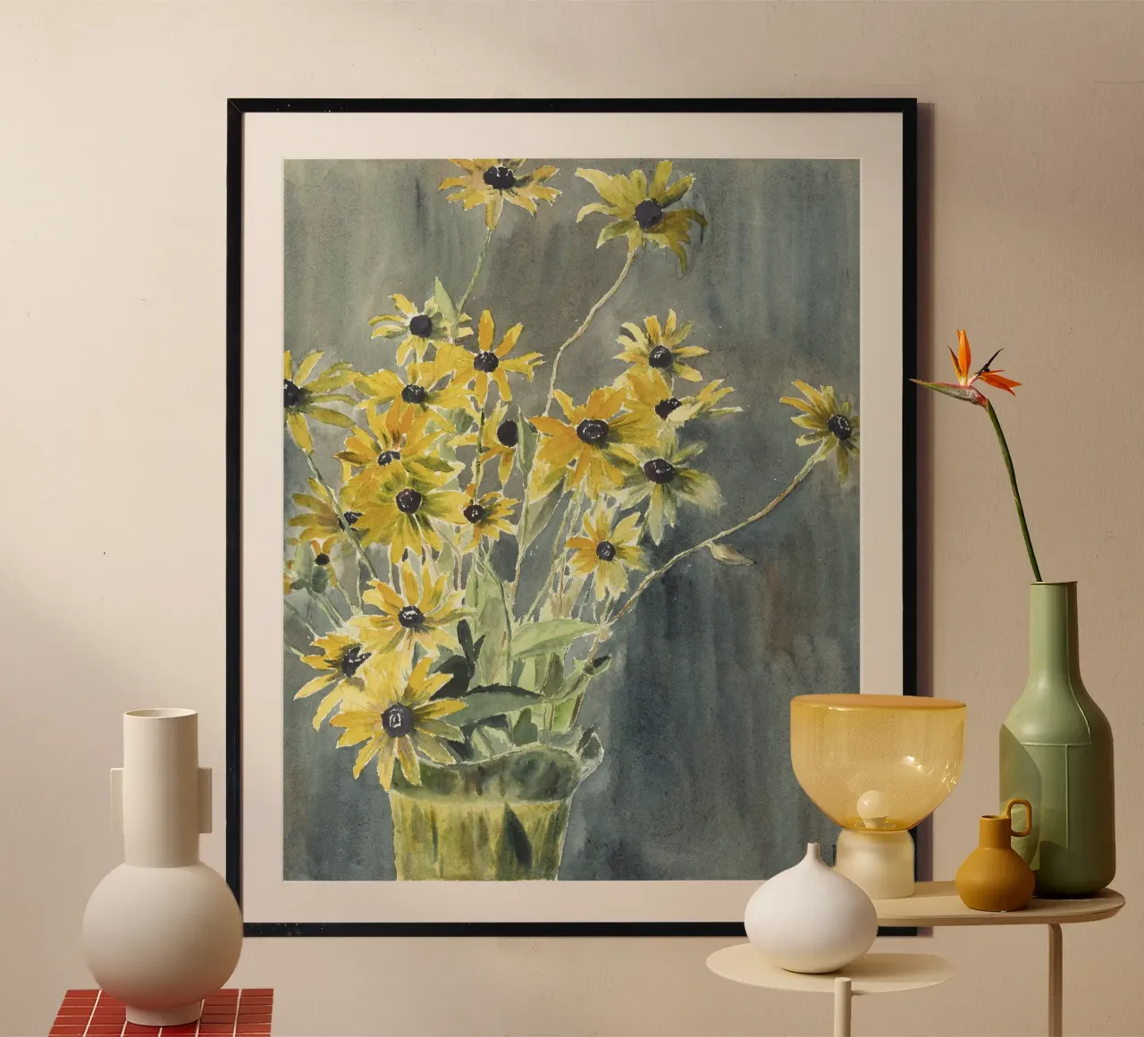 Hannah Overbeck: Vaso con susini dagli occhi neri - Arti e Mestieri F poster da ClubArt