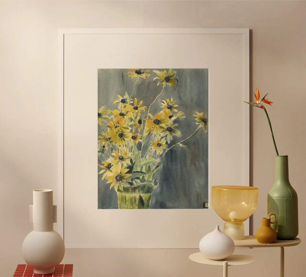 Hannah Overbeck: Vaso con susini dagli occhi neri - Arti e Mestieri F poster da ClubArt