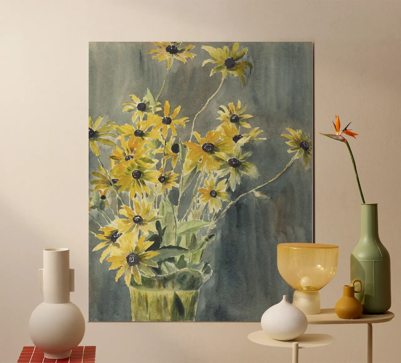 Hannah Overbeck: Vaso con susini dagli occhi neri - Arti e Mestieri F poster da ClubArt