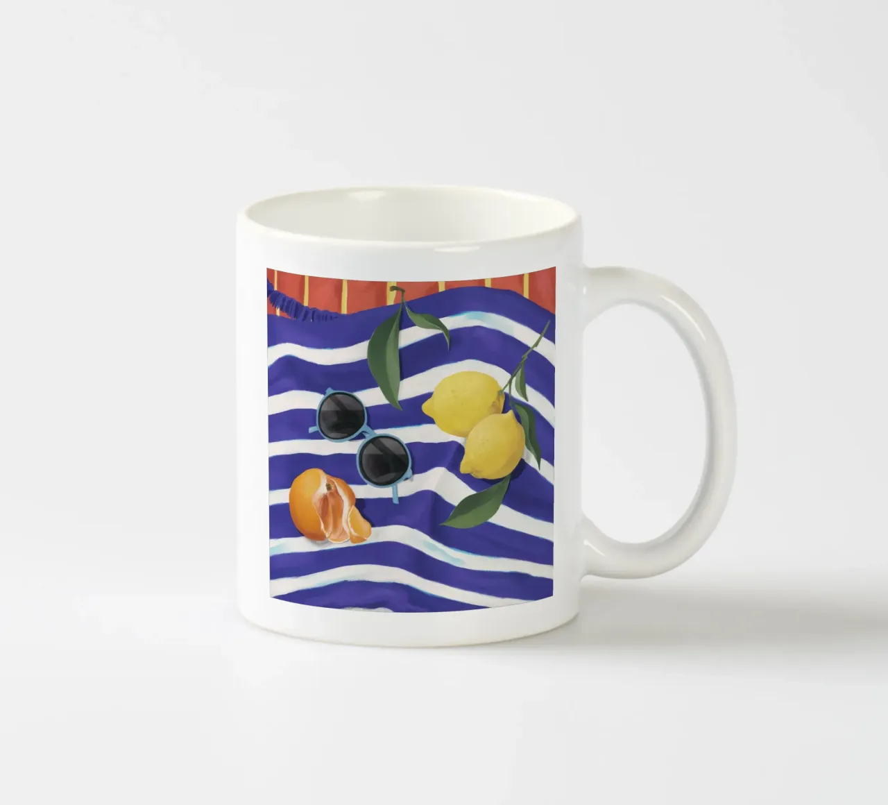 Azurblaue Zitrus Stille Keramik Tasse von Dawn Light