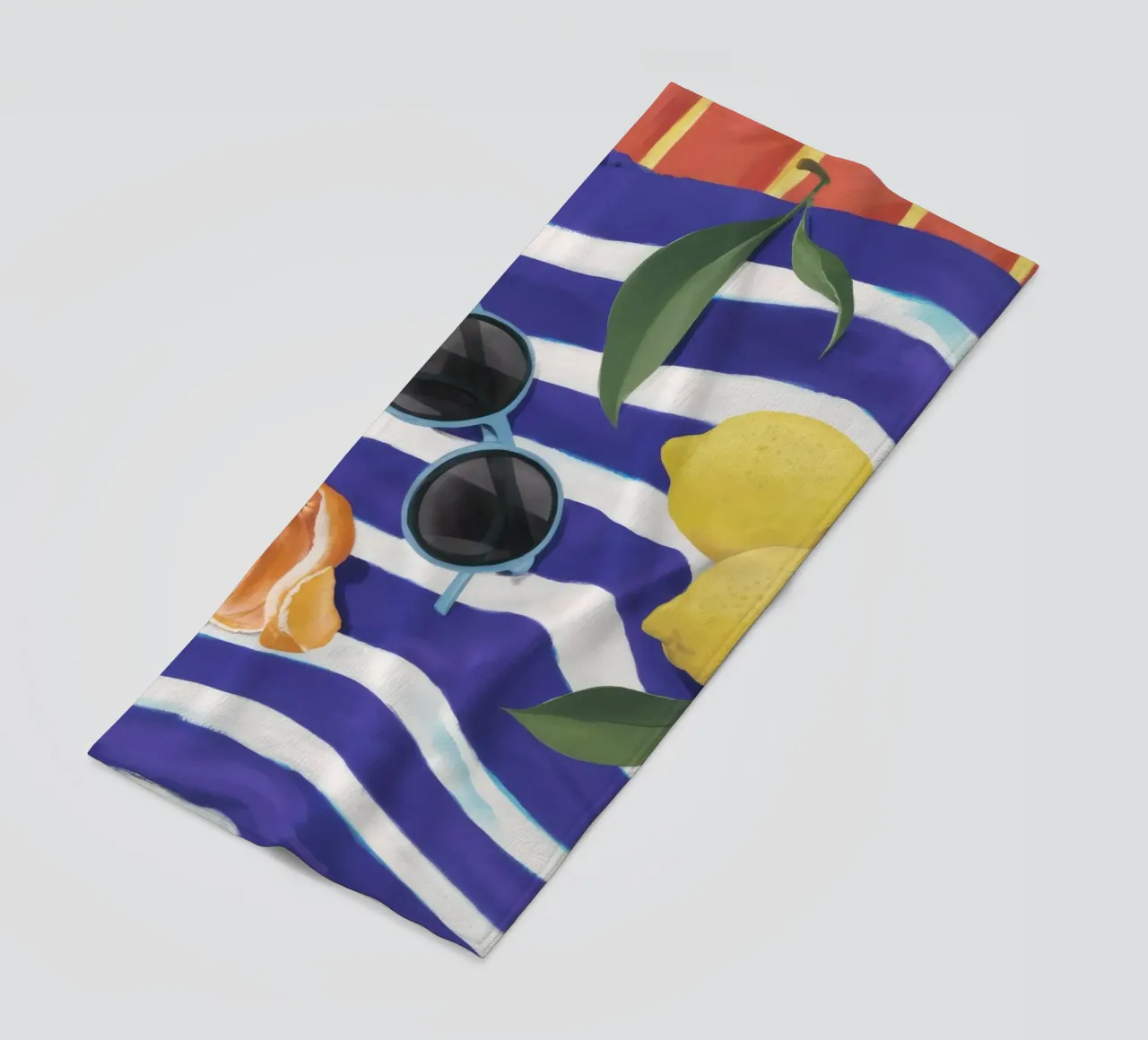 Azure Citrus Stillness beach towel by Dawn Light