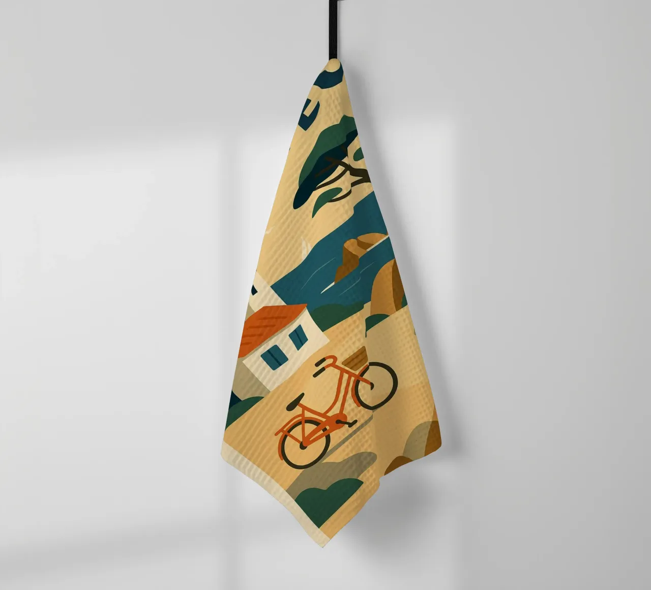 ILE D’YEU – L’échappée douce entre pins, phare et vélo rétro torchon de JETLAG | affiches voyage