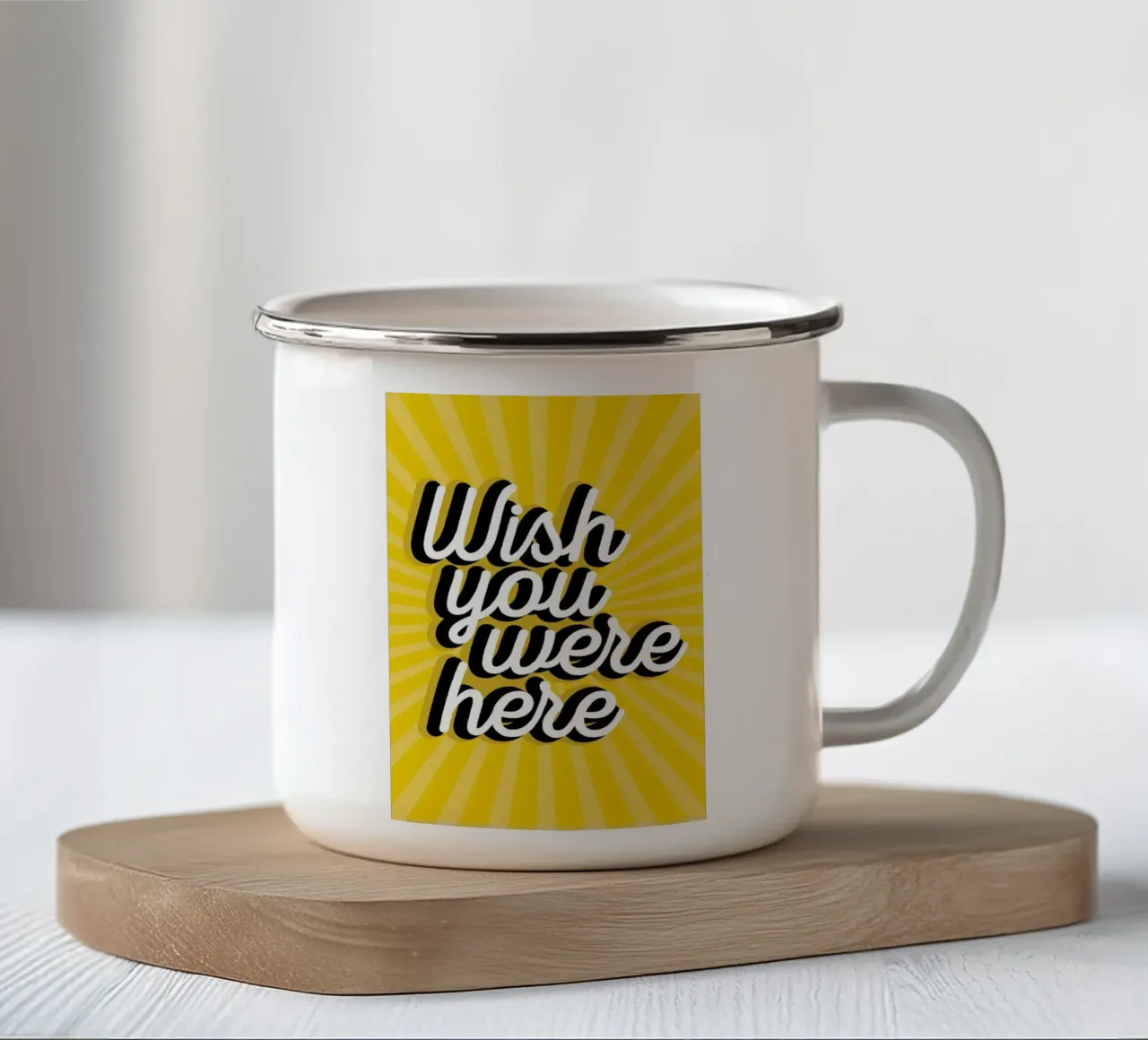 Wish You Were Here tazza in smalto da The Native State