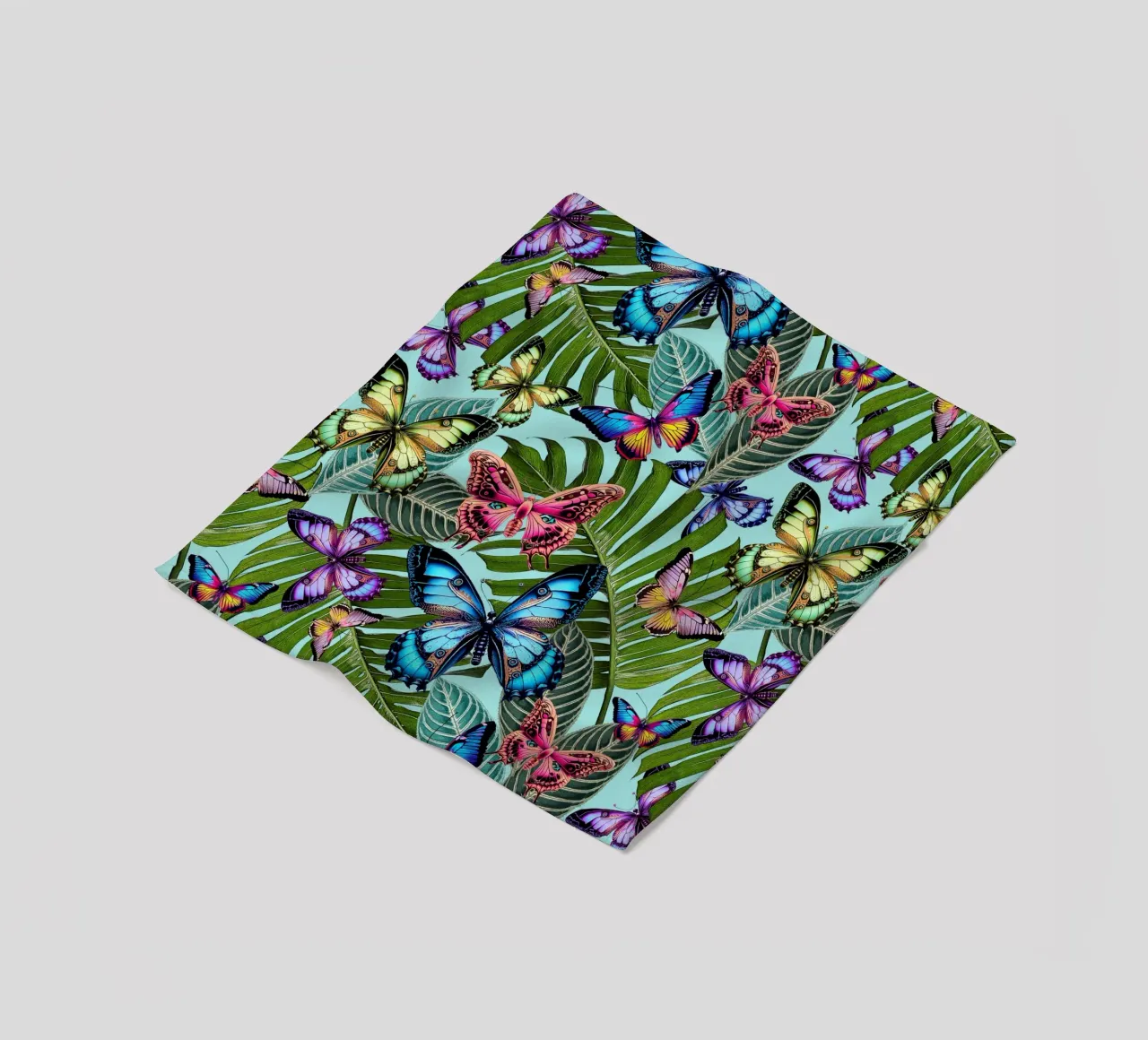Bright Butterfly Jungle fleece blanket by Nina May Design Studio
