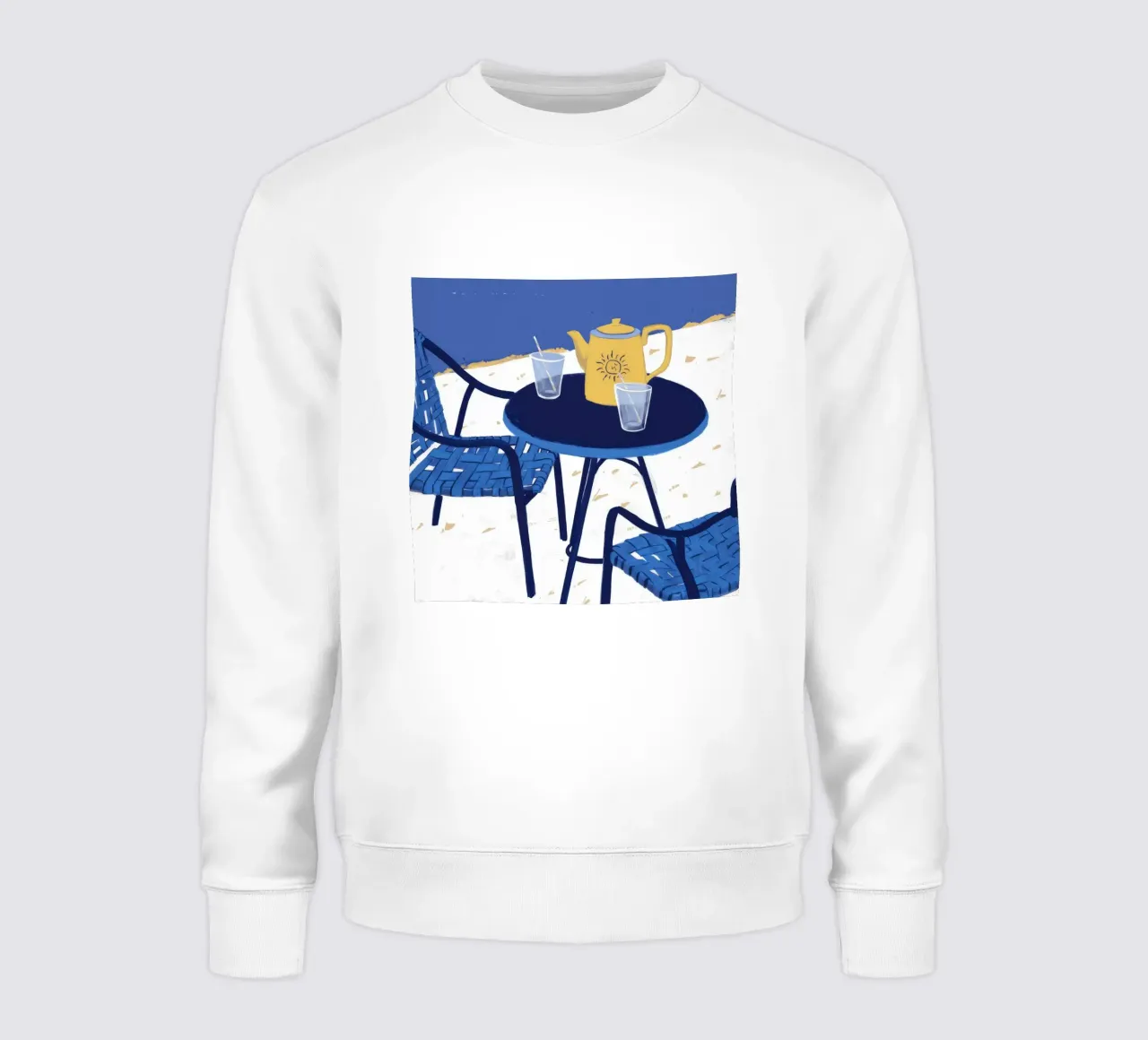 Cobalt Bistro Dreams sweatshirt by Dawn Light