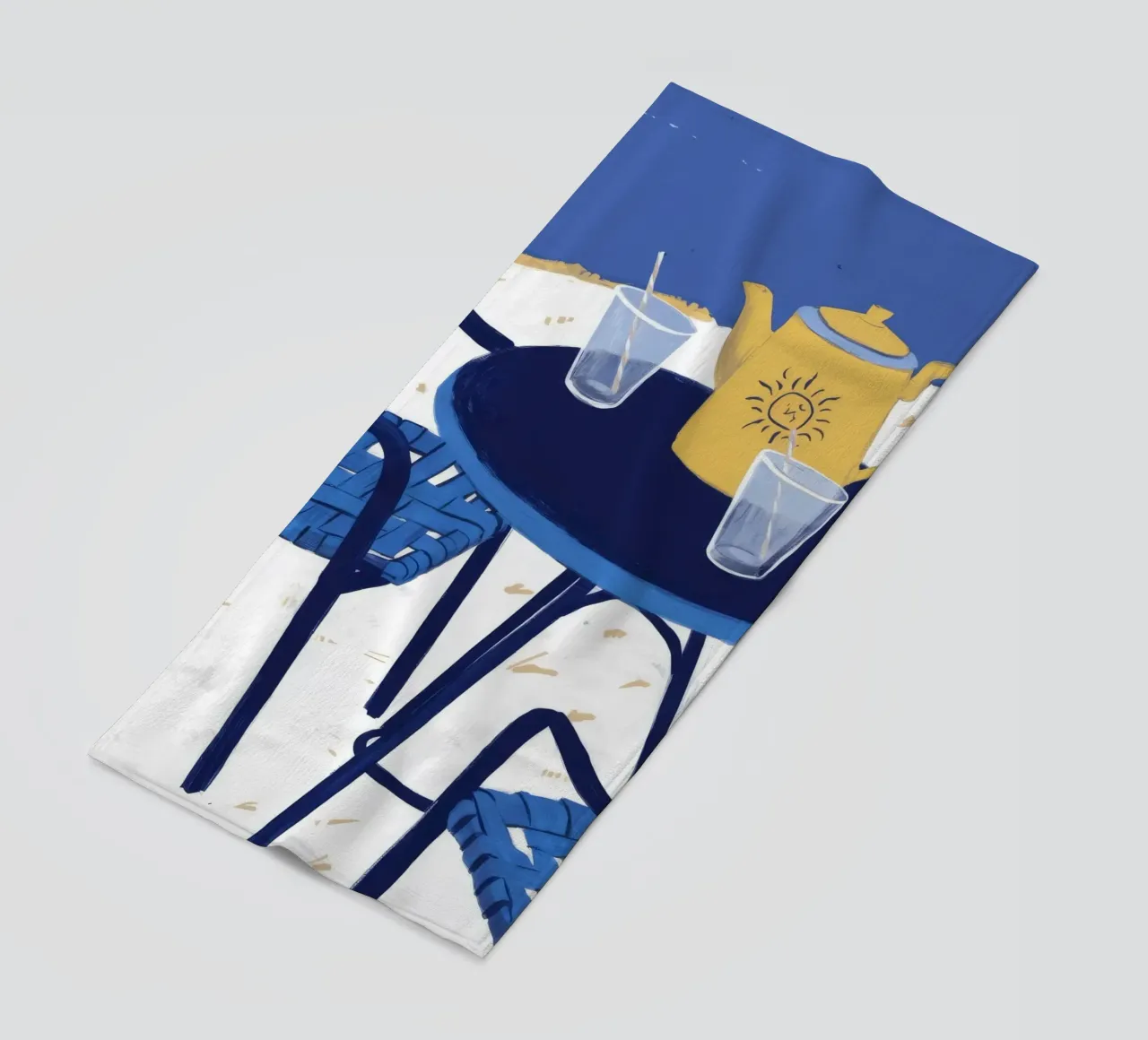 Cobalt Bistro Dreams beach towel by Dawn Light