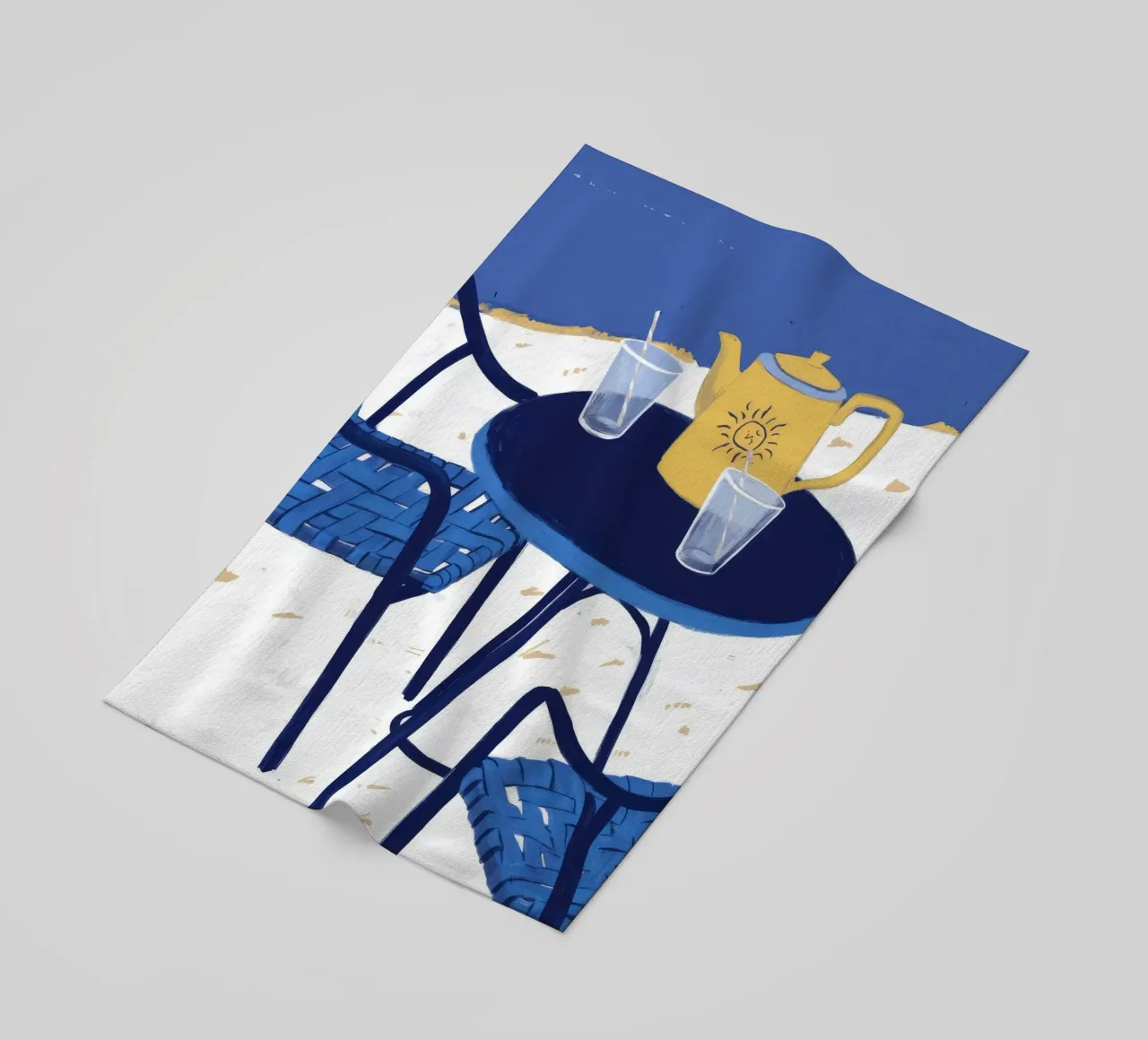 Cobalt Bistro Dreams beach towel by Dawn Light