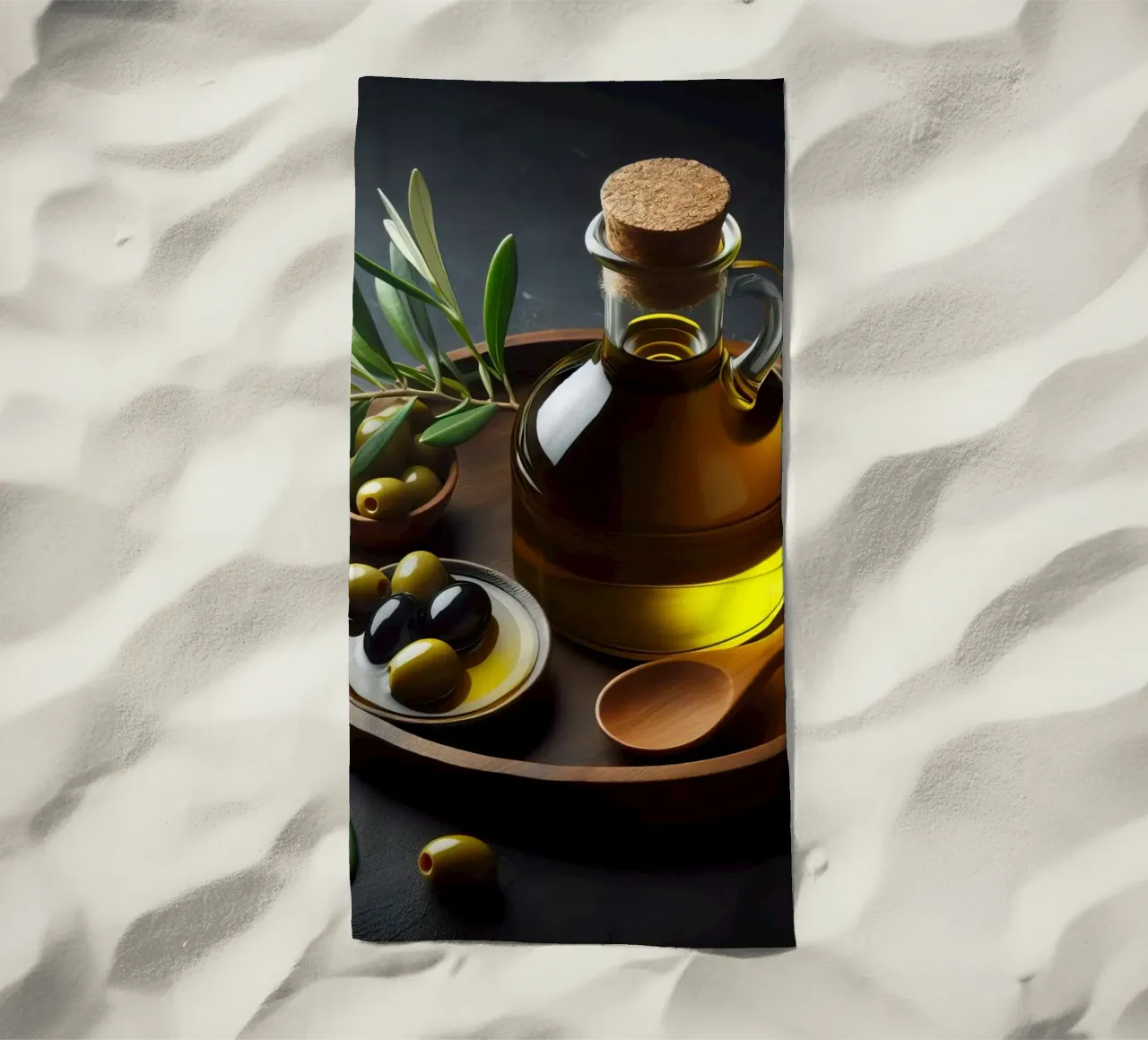 Natura morta di olio d'oliva telo mare da 🥩 The tasty wall