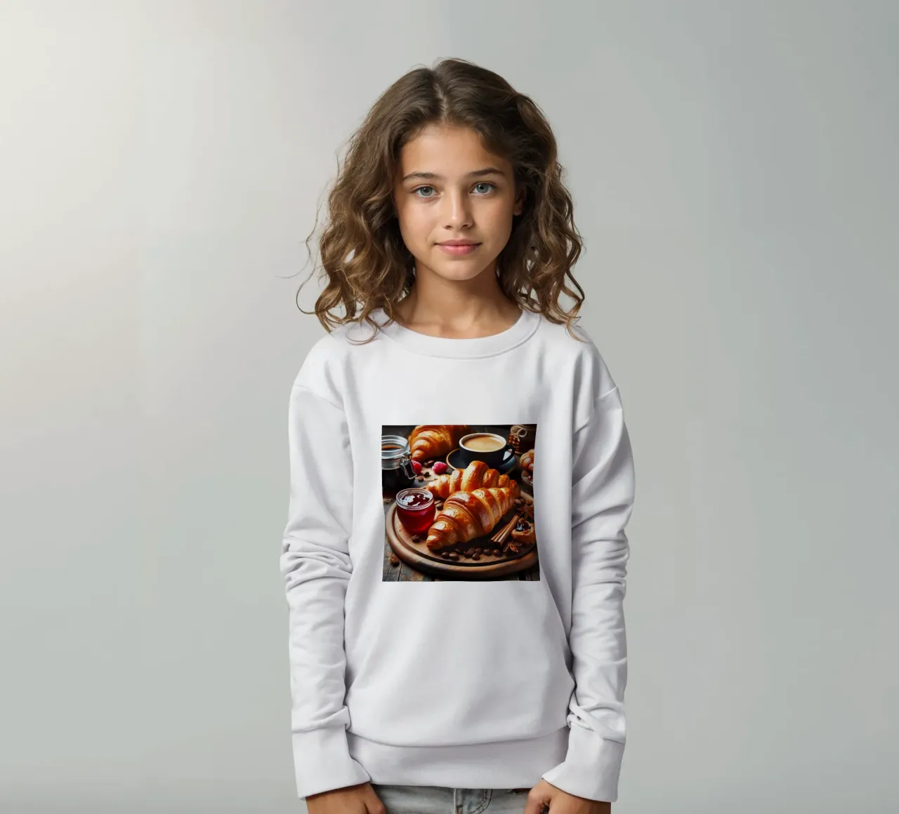 Croissant, caffè e marmellata Natura morta felpa bambino da 🥩 The tasty wall
