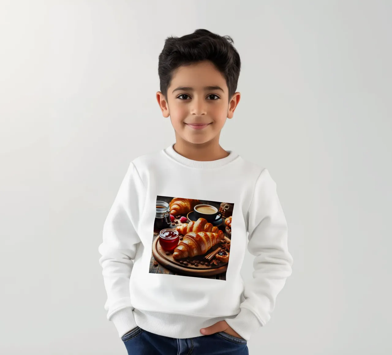 Croissant, caffè e marmellata Natura morta felpa bambino da 🥩 The tasty wall