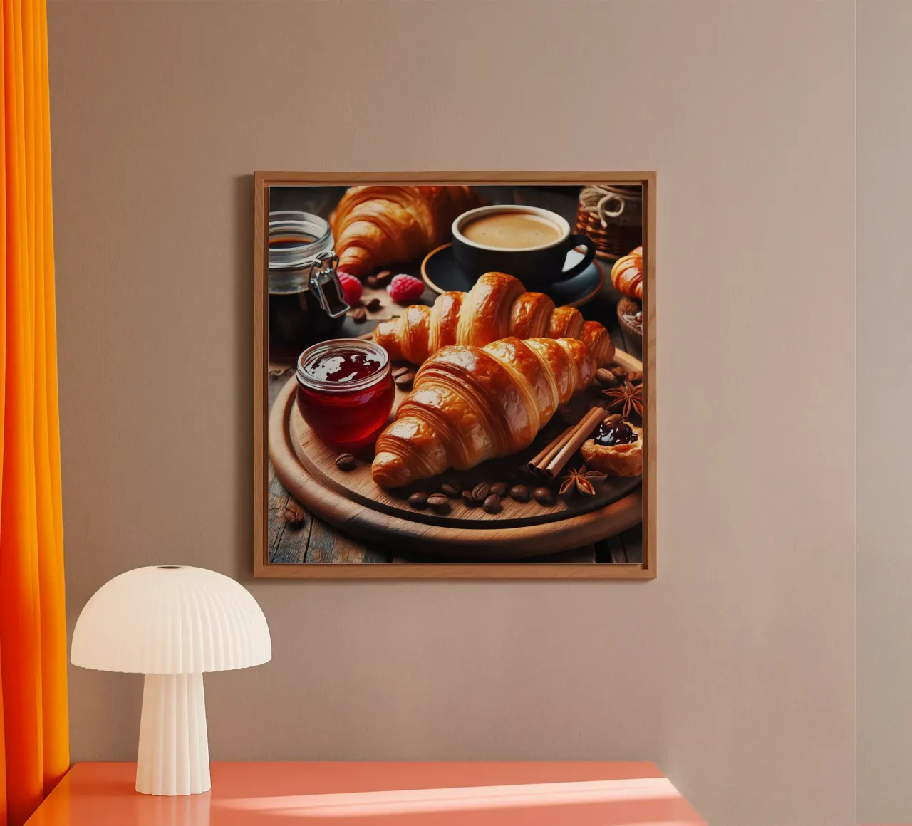 Croissants, Kaffee und Marmelade - Stillleben Forex-Platte von 🥩 The tasty wall