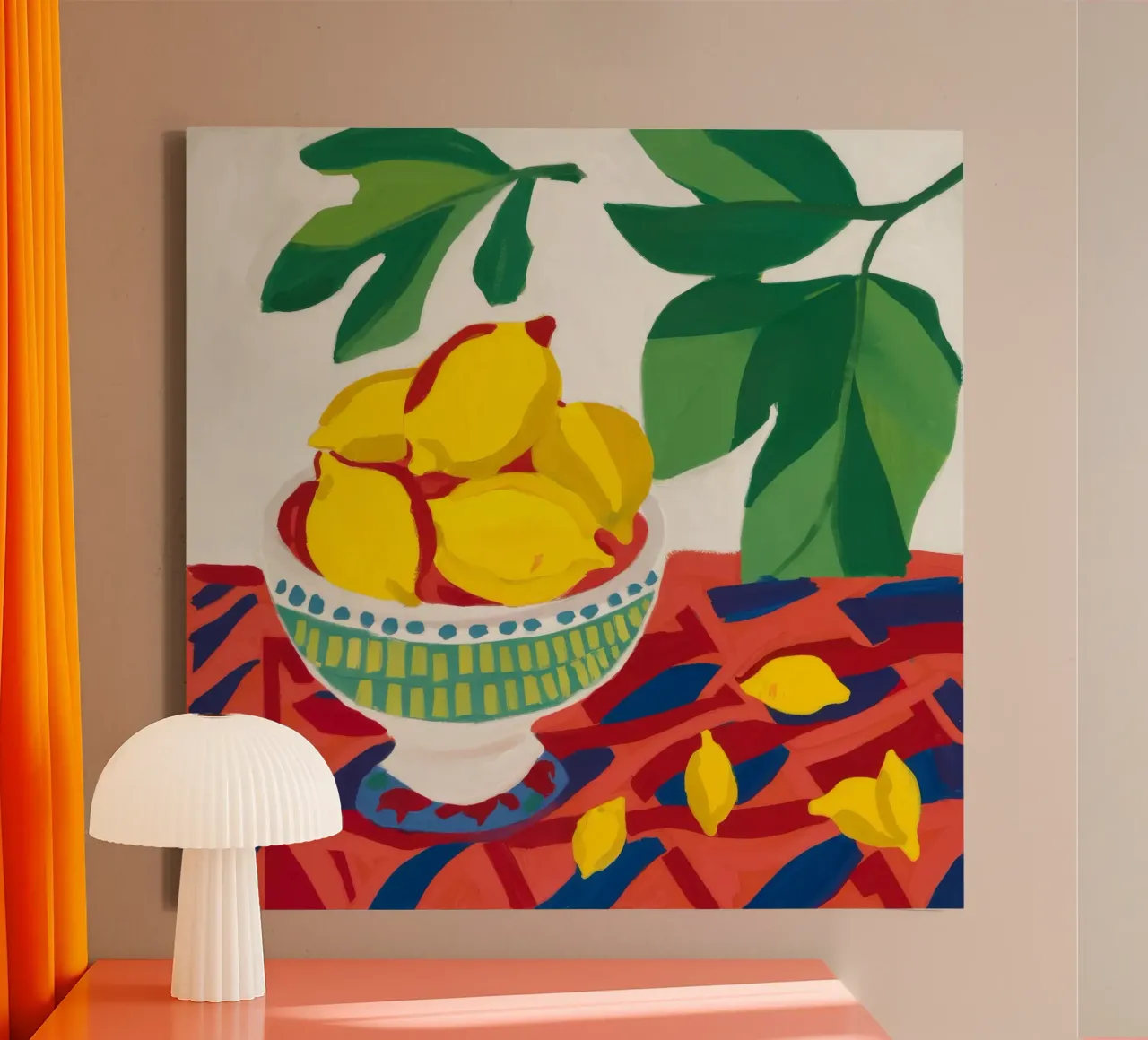 Vreugdevolle citroenoogst canvas met Baklijst van Dawn Light