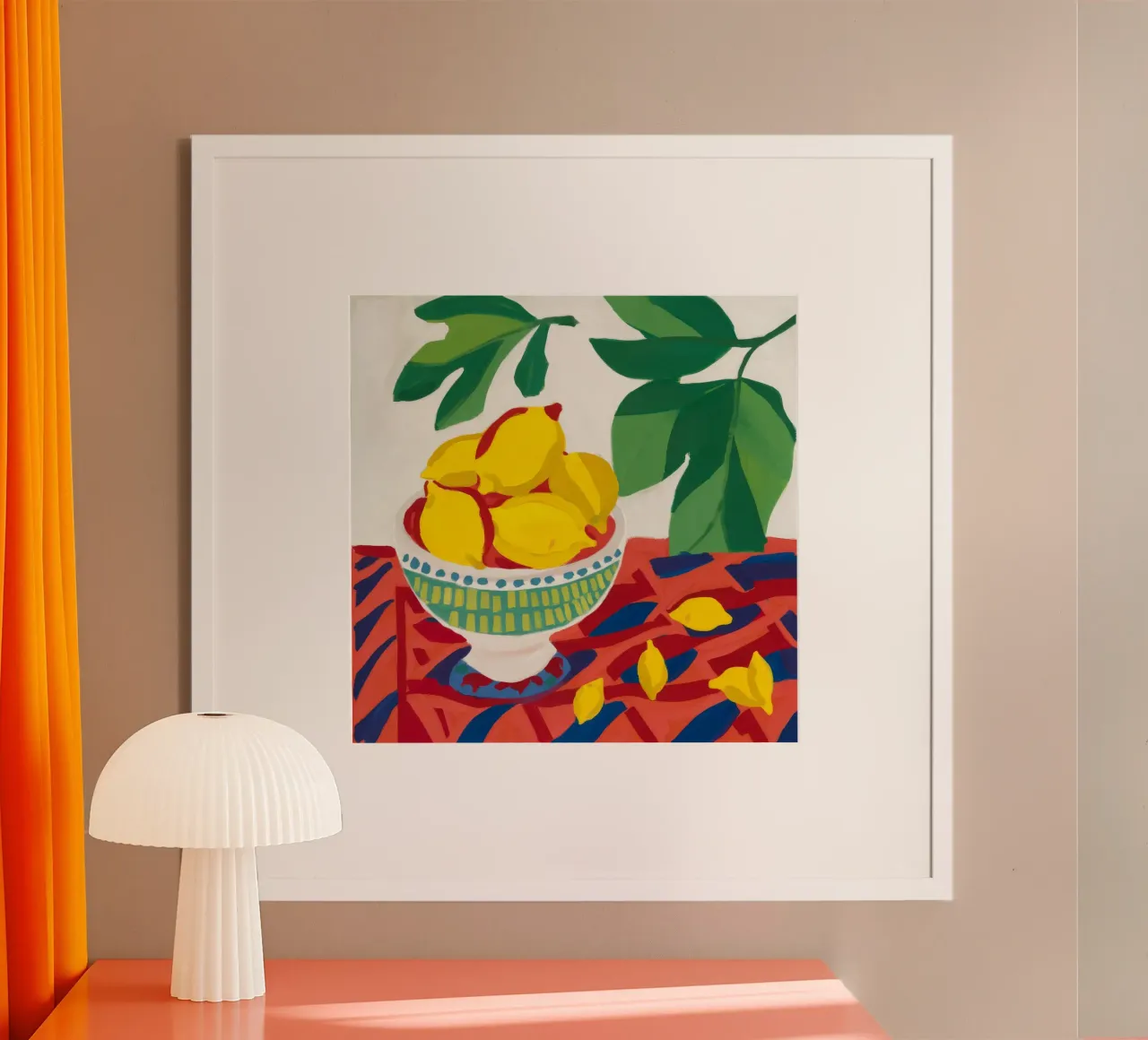 Raccolta gioiosa di limoni poster con telaio in plastica da Dawn Light