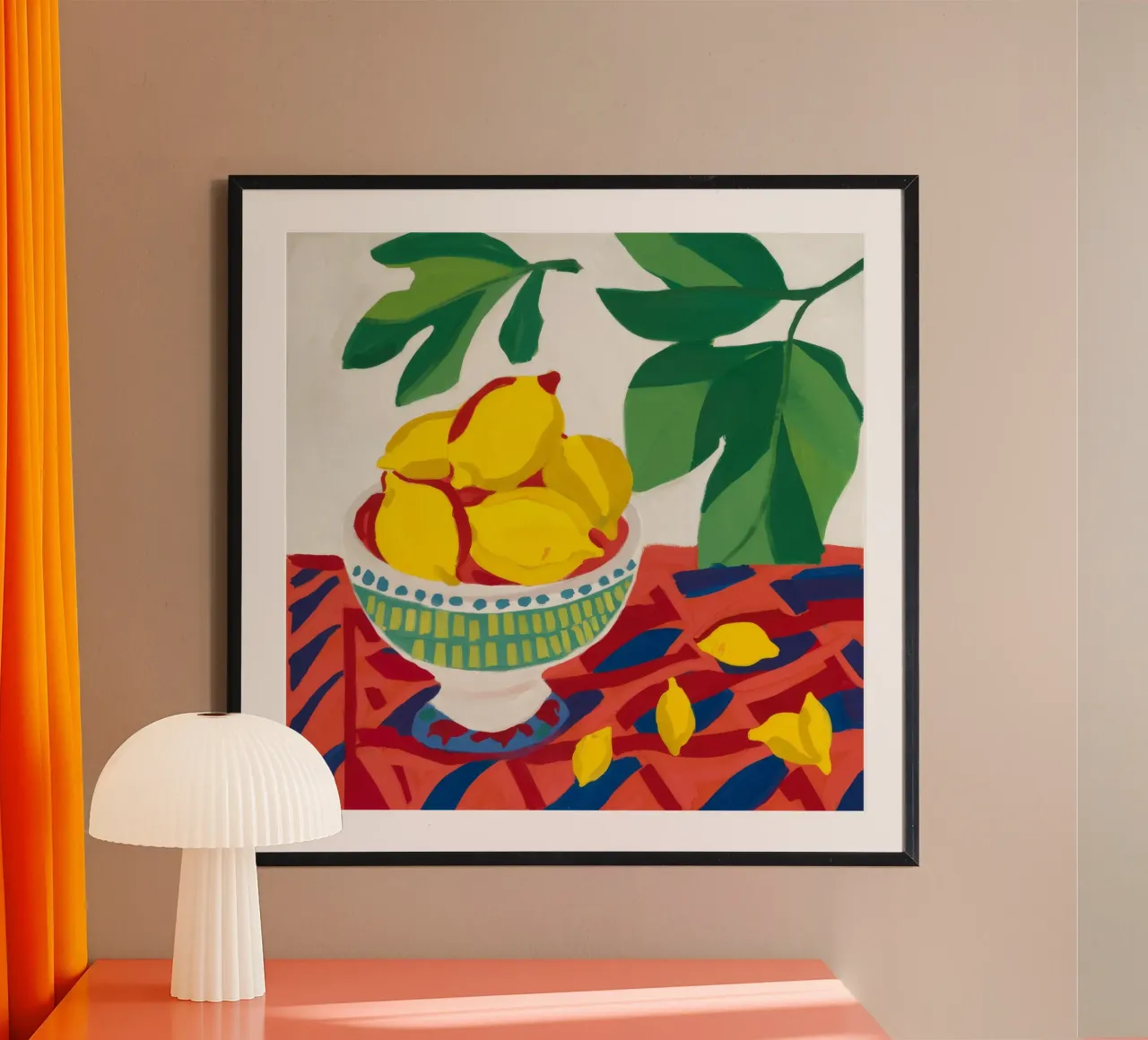 Raccolta gioiosa di limoni poster con telaio in plastica da Dawn Light