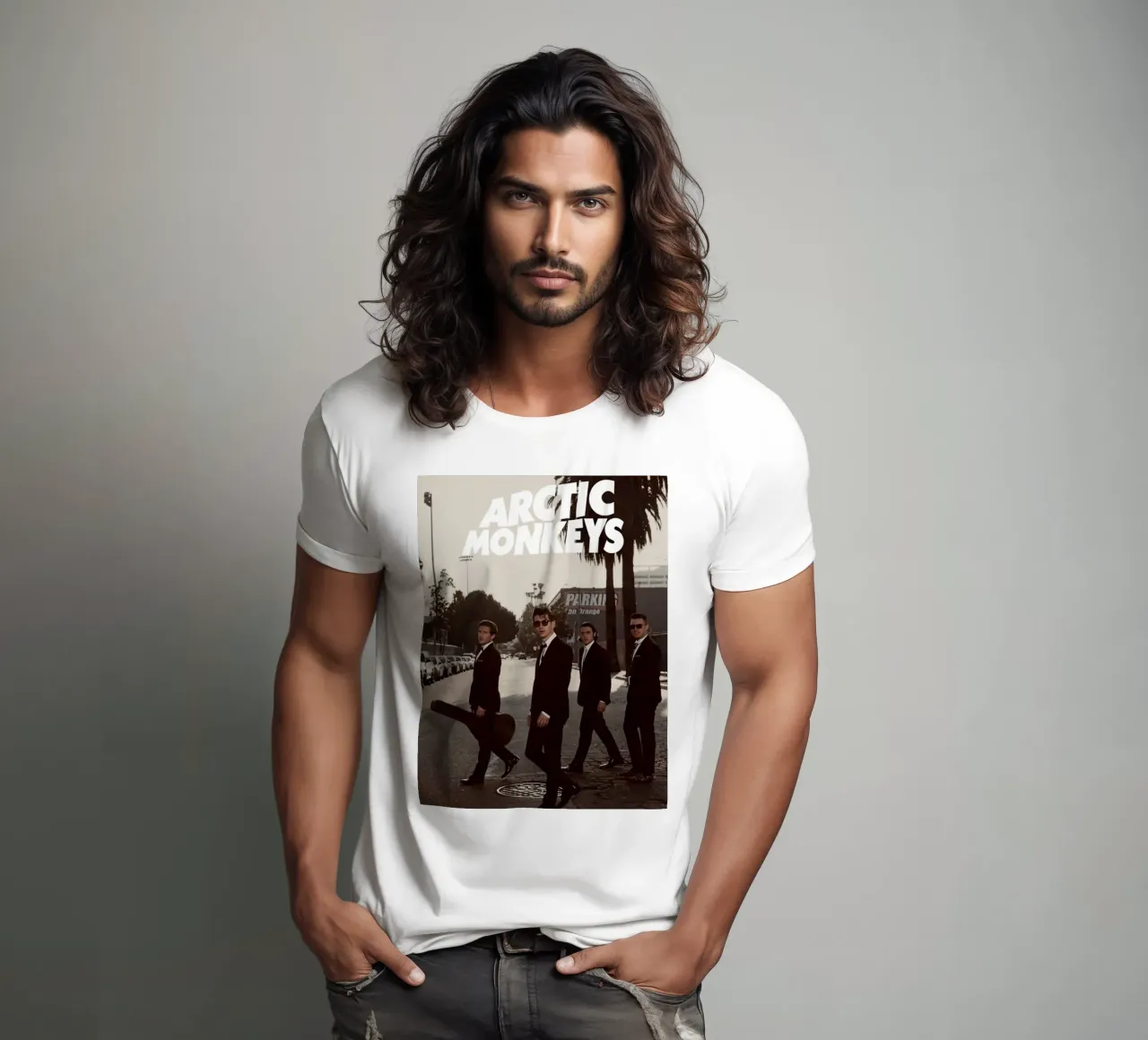 scimmie artiche band art t-shirt da music soul