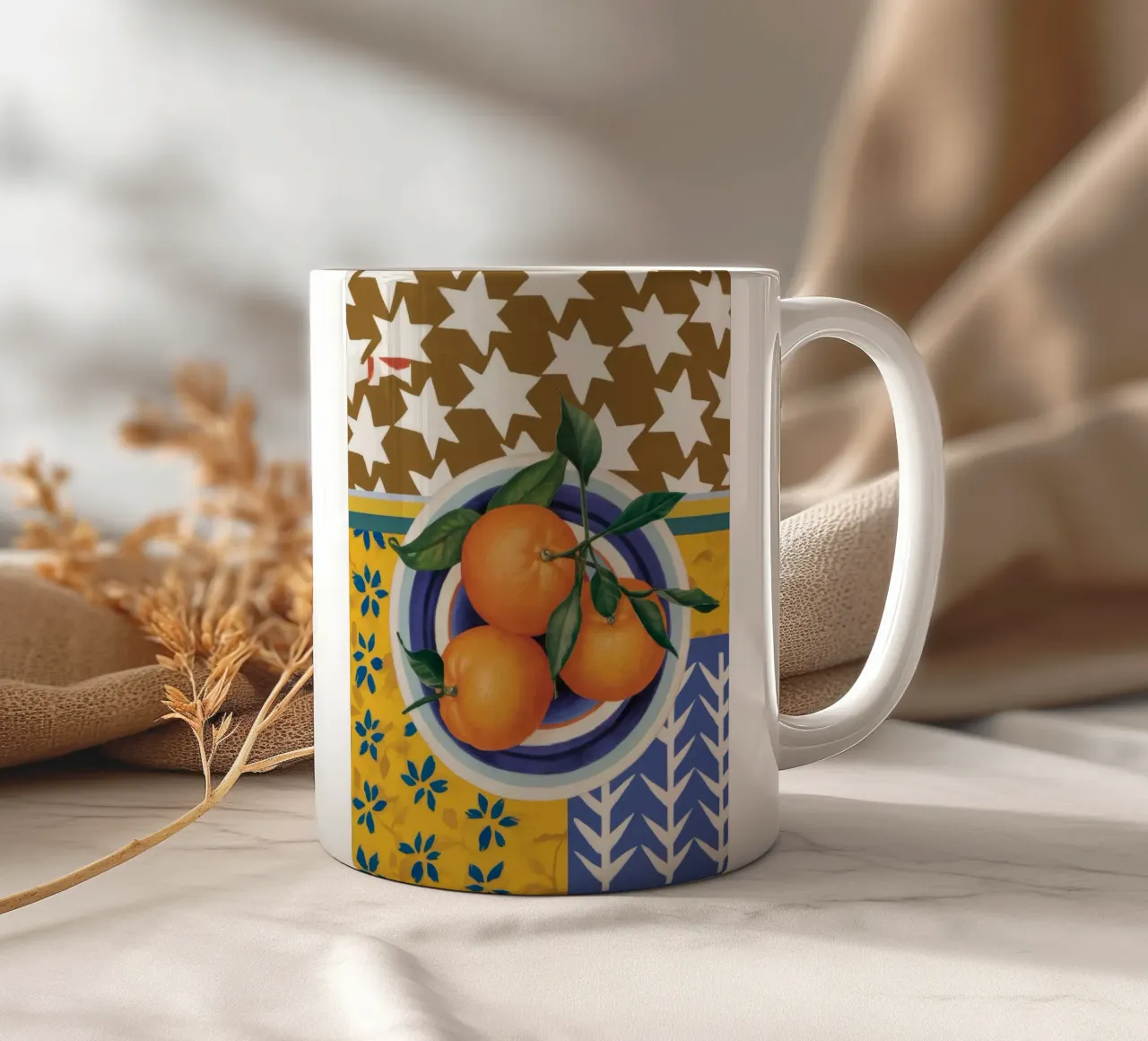 Armonia di arance mediterranee tazza in ceramica da Dawn Light