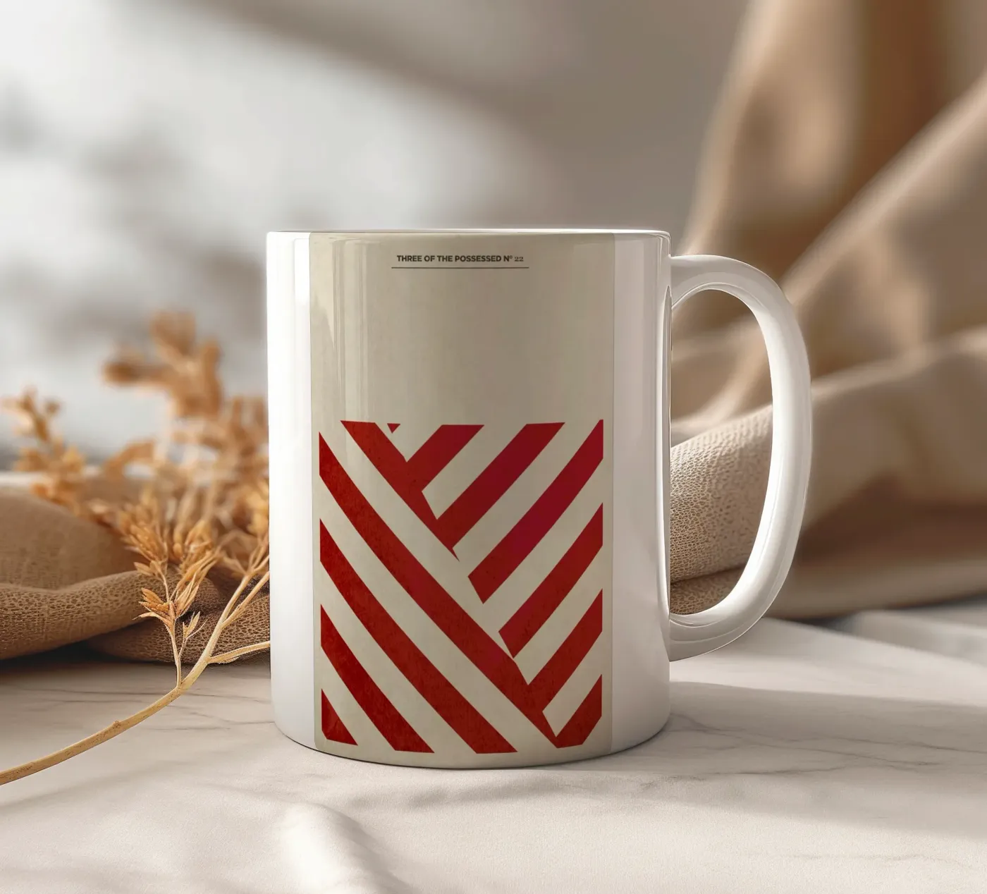 Sampler4-6 ceramic mug by Three Of The Possessed