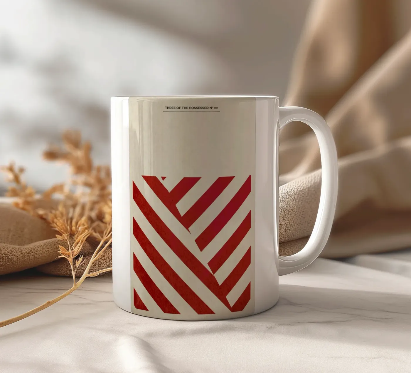 Sampler4-6 ceramic mug by Three Of The Possessed