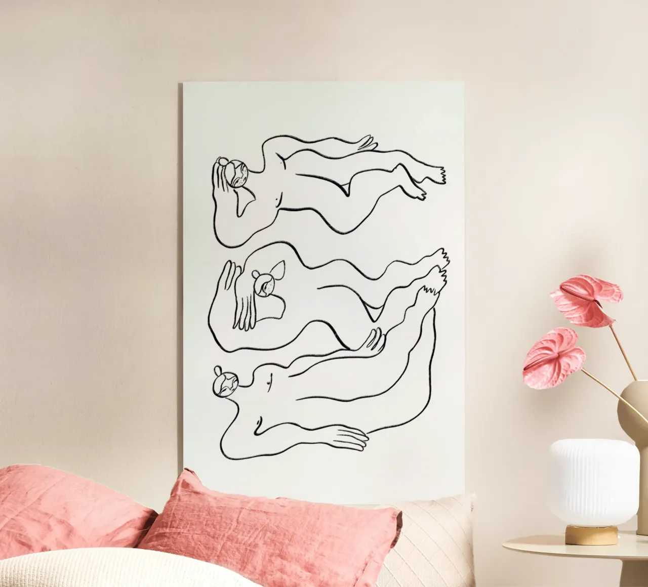 Three Nudes plexiglass da Nudes and Croissants