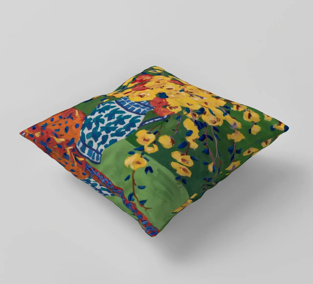 Impasto Bloom Symphony decorative cushion by Dawn Light