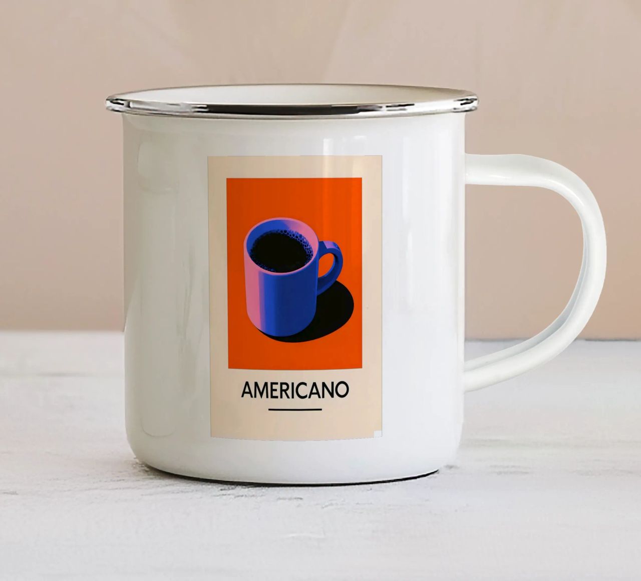 Arte della tazza di caffè Americano tazza in smalto da 🥝 KIWI STORE