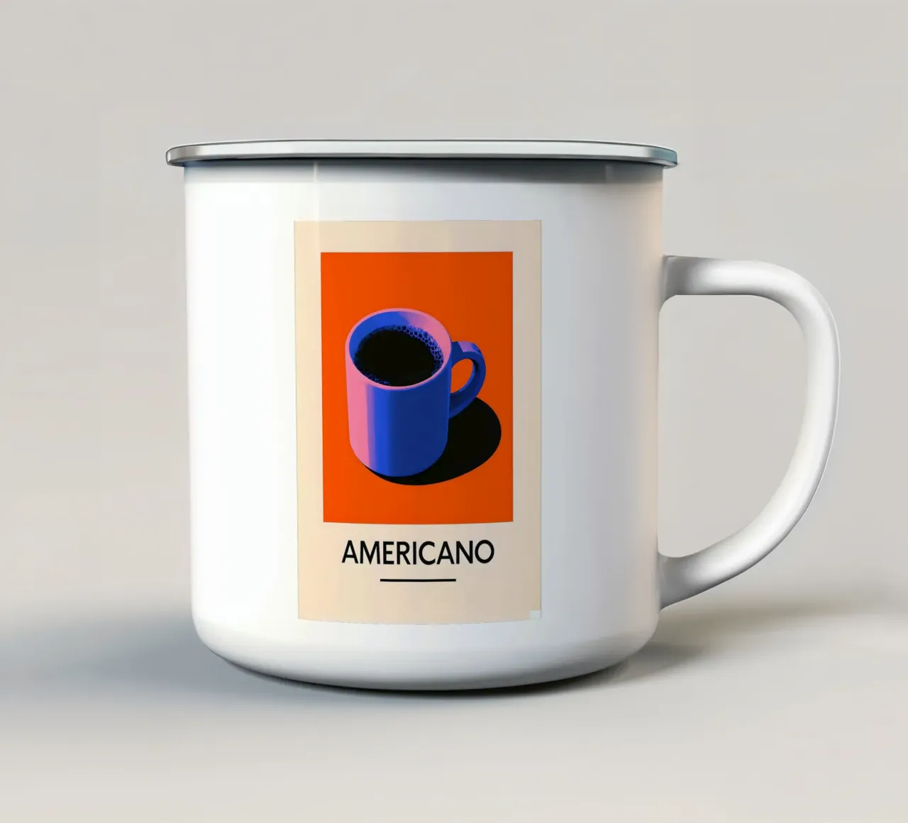 Arte della tazza di caffè Americano tazza in smalto da 🥝 KIWI STORE